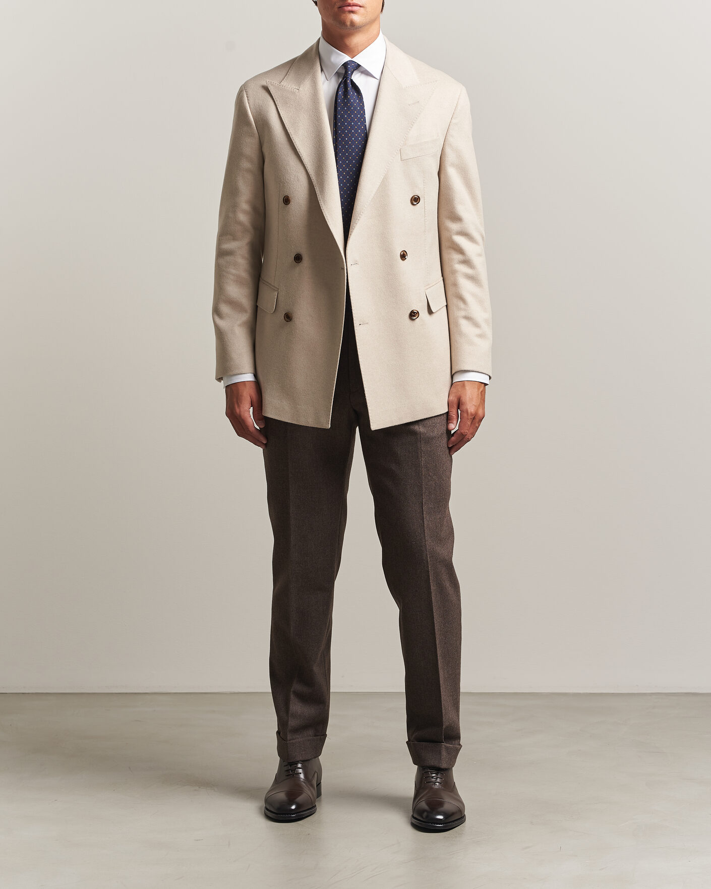 Men | Blazers | Oscar Jacobson | Richard Wool/Cashmere DB Blazer Creme