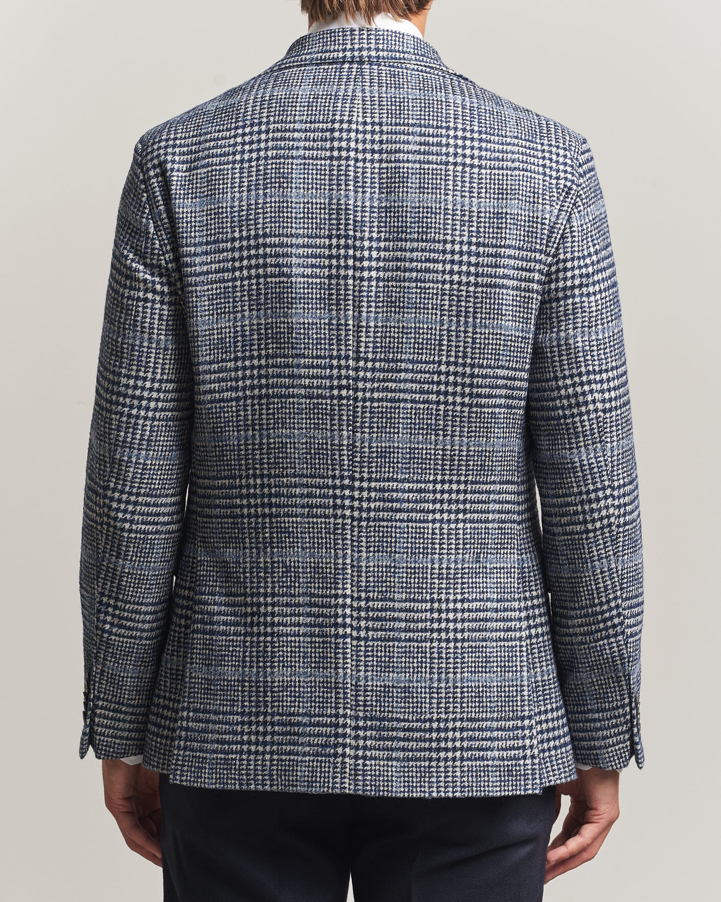 Men | Blazers | Oscar Jacobson | Fogerty Checked Wool/Alpaca Blazer Blue