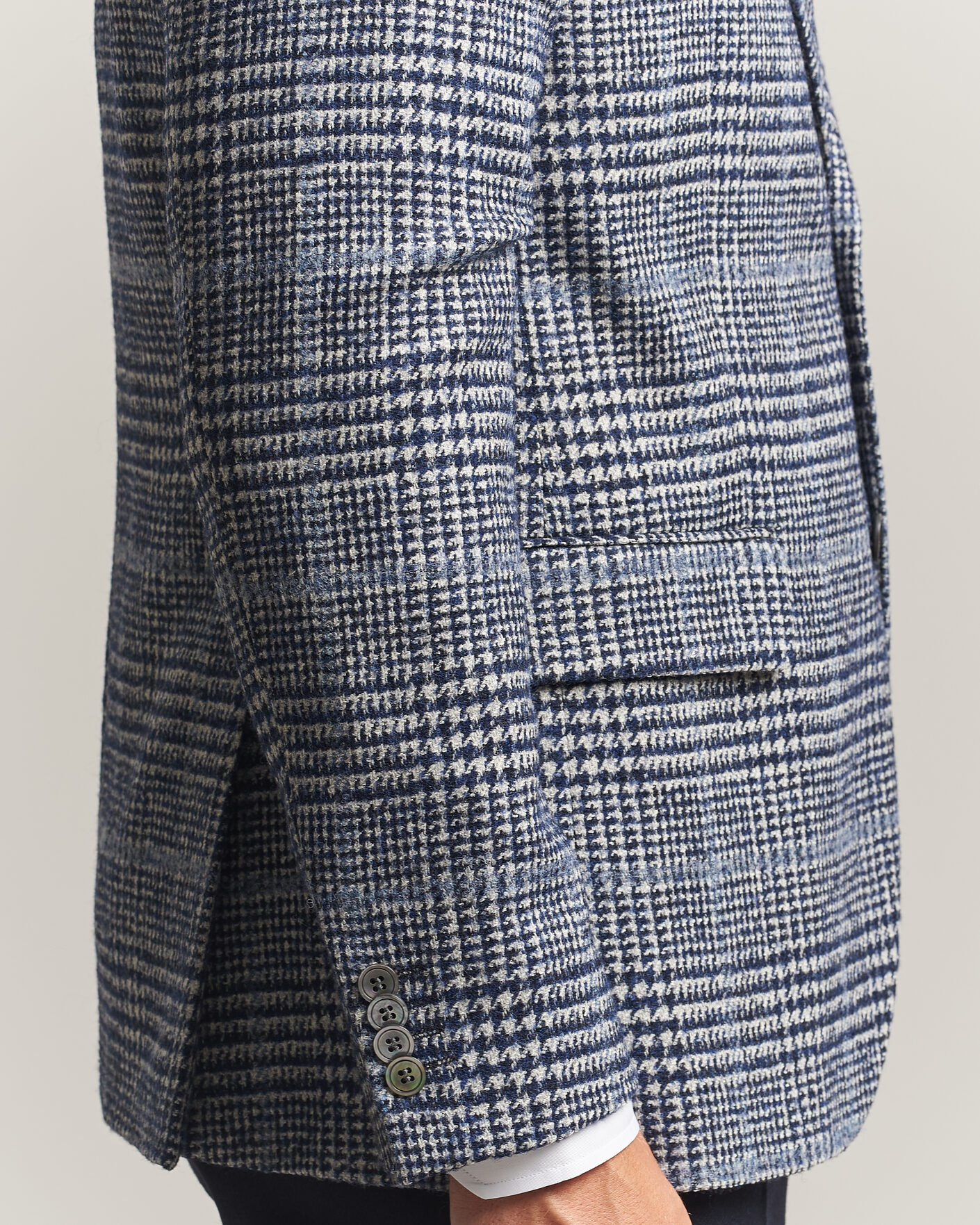 Men | Blazers | Oscar Jacobson | Fogerty Checked Wool/Alpaca Blazer Blue