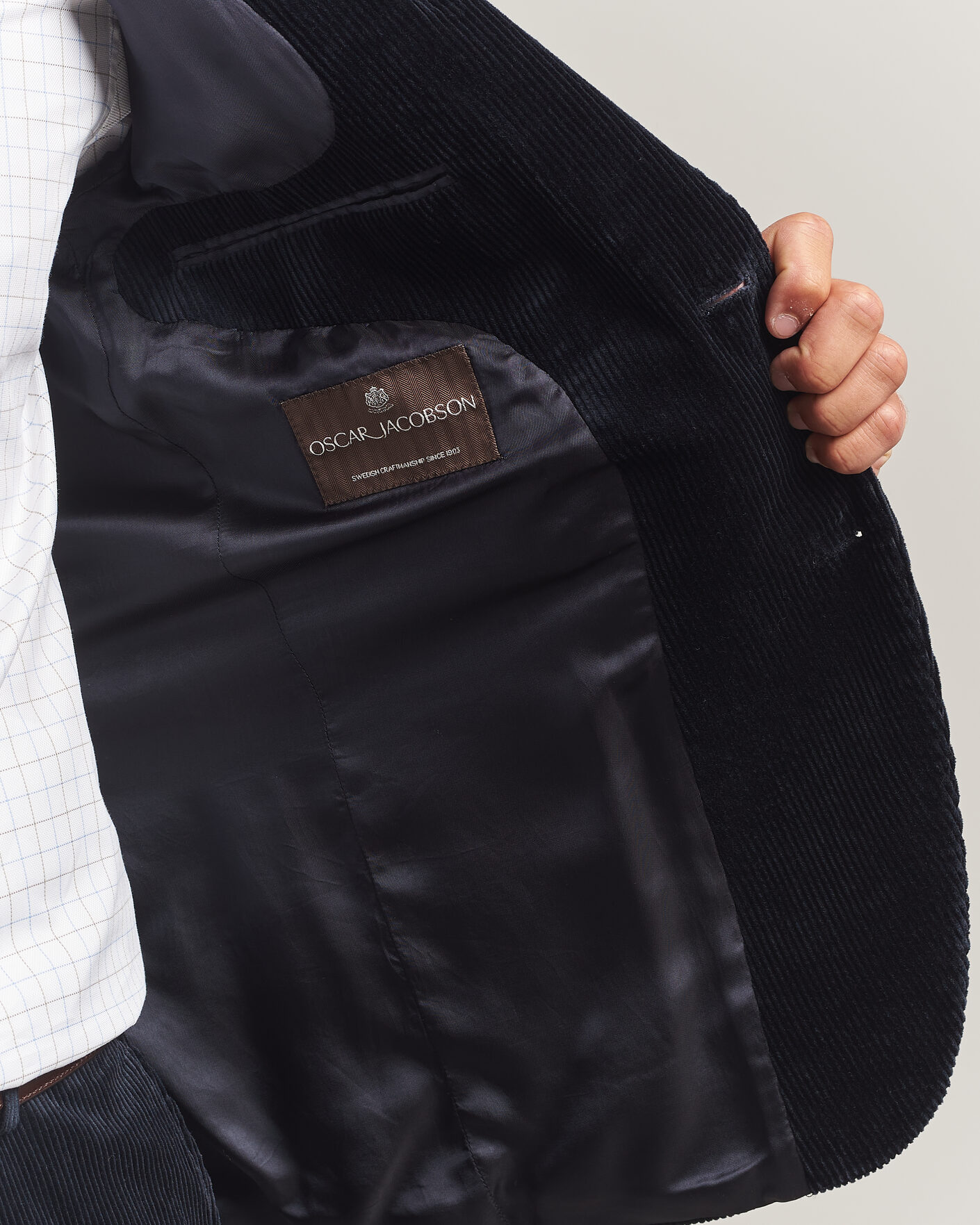 Men | Blazers | Oscar Jacobson | Fogerty Patch Pocket Cord Blazer Navy