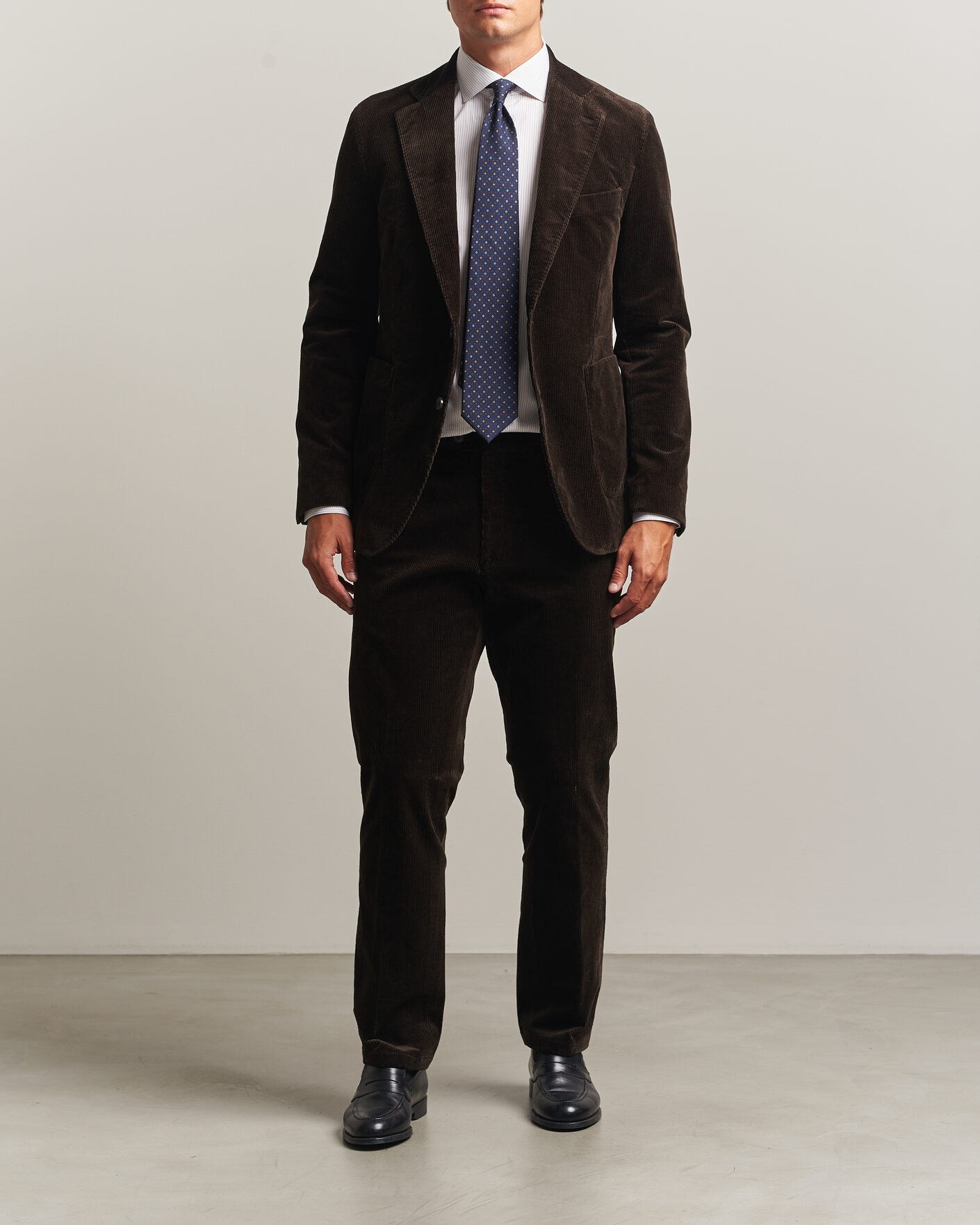 Men | Blazers | Oscar Jacobson | Fogerty Patch Pocket Cord Blazer Dark Brown