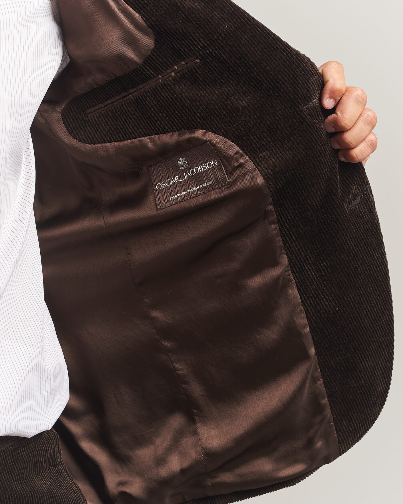 Men | Blazers | Oscar Jacobson | Fogerty Patch Pocket Cord Blazer Dark Brown