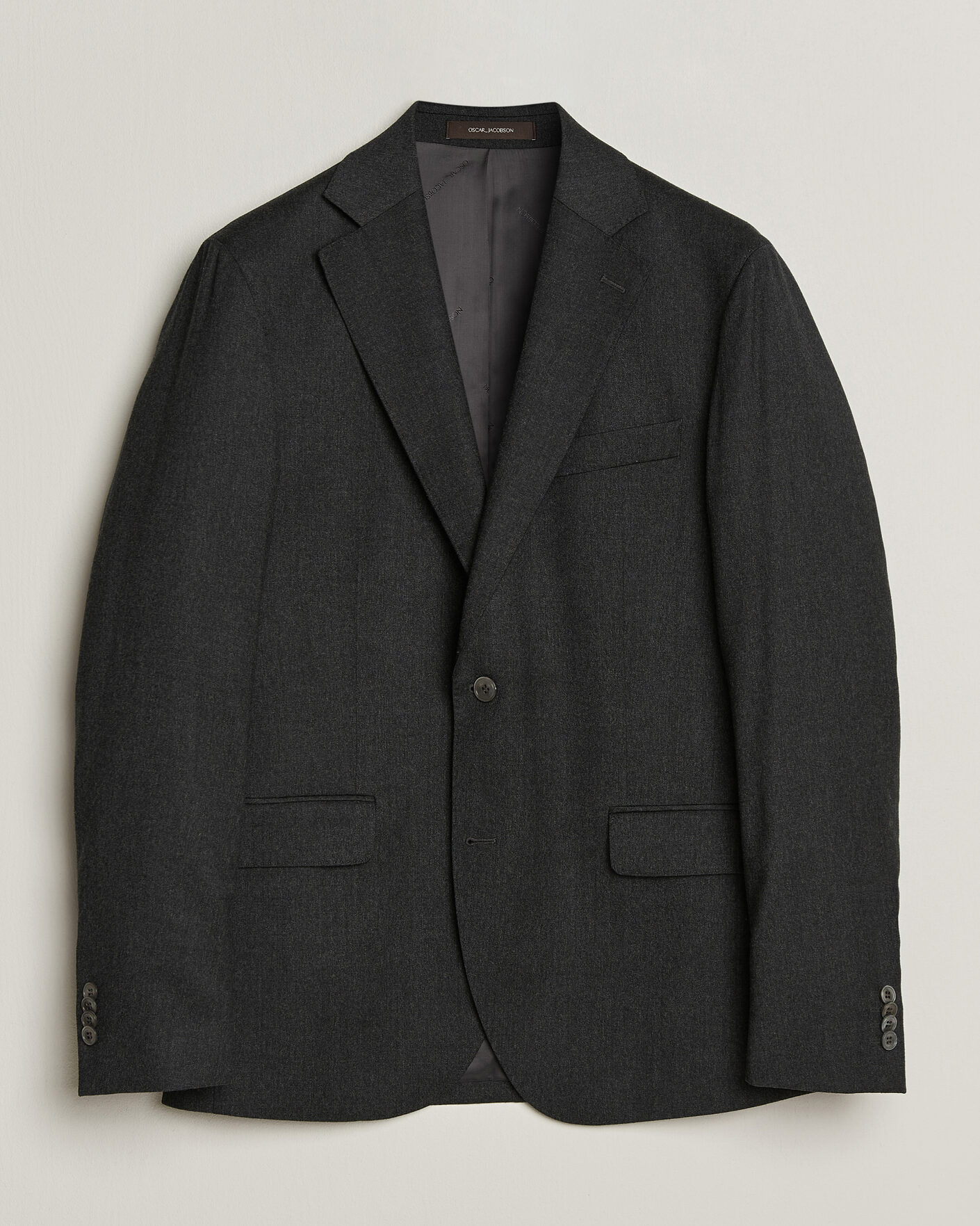 Men | Blazers | Oscar Jacobson | Fogerty Wool Flannel Blazer Charcoal
