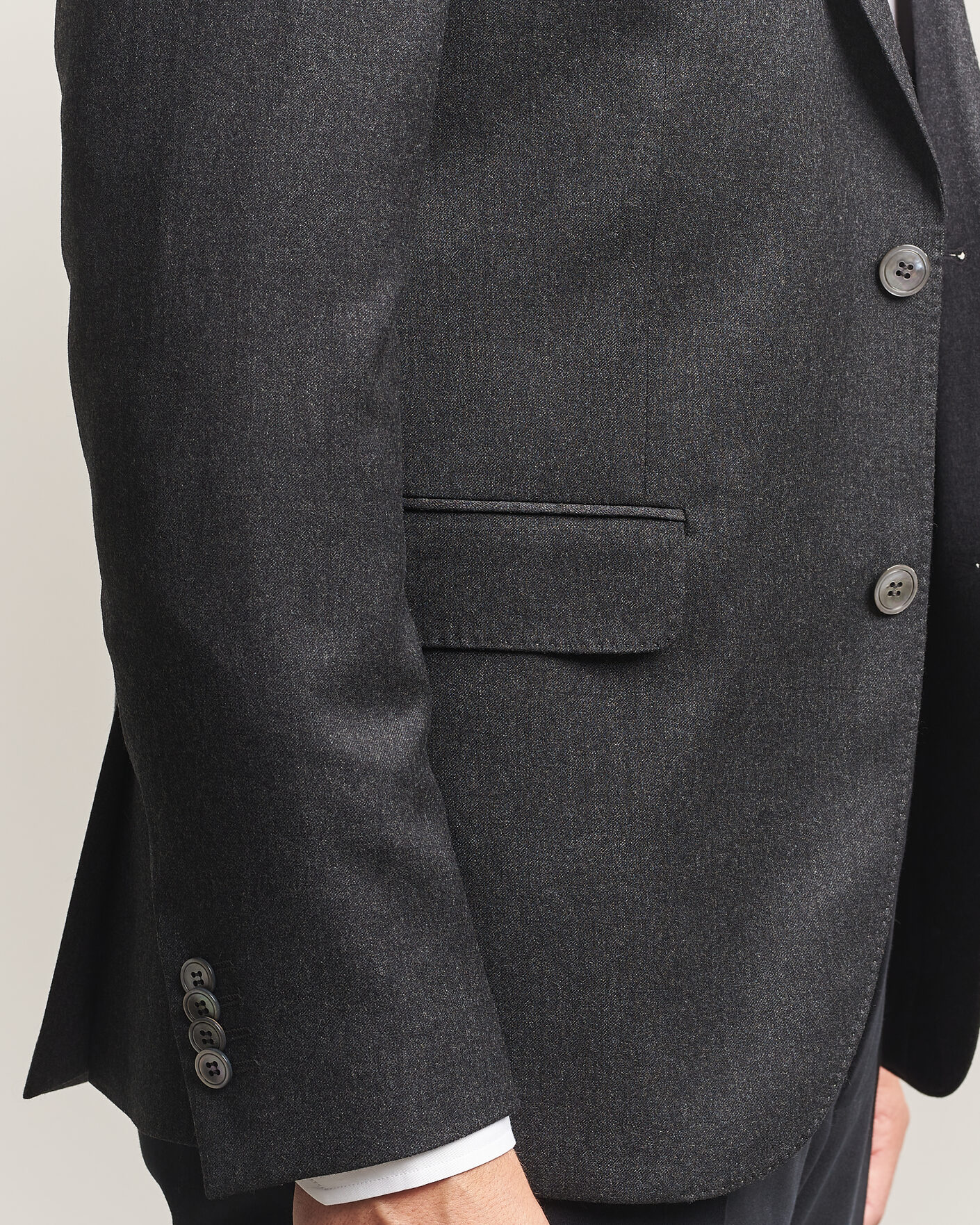 Men | Blazers | Oscar Jacobson | Fogerty Wool Flannel Blazer Charcoal