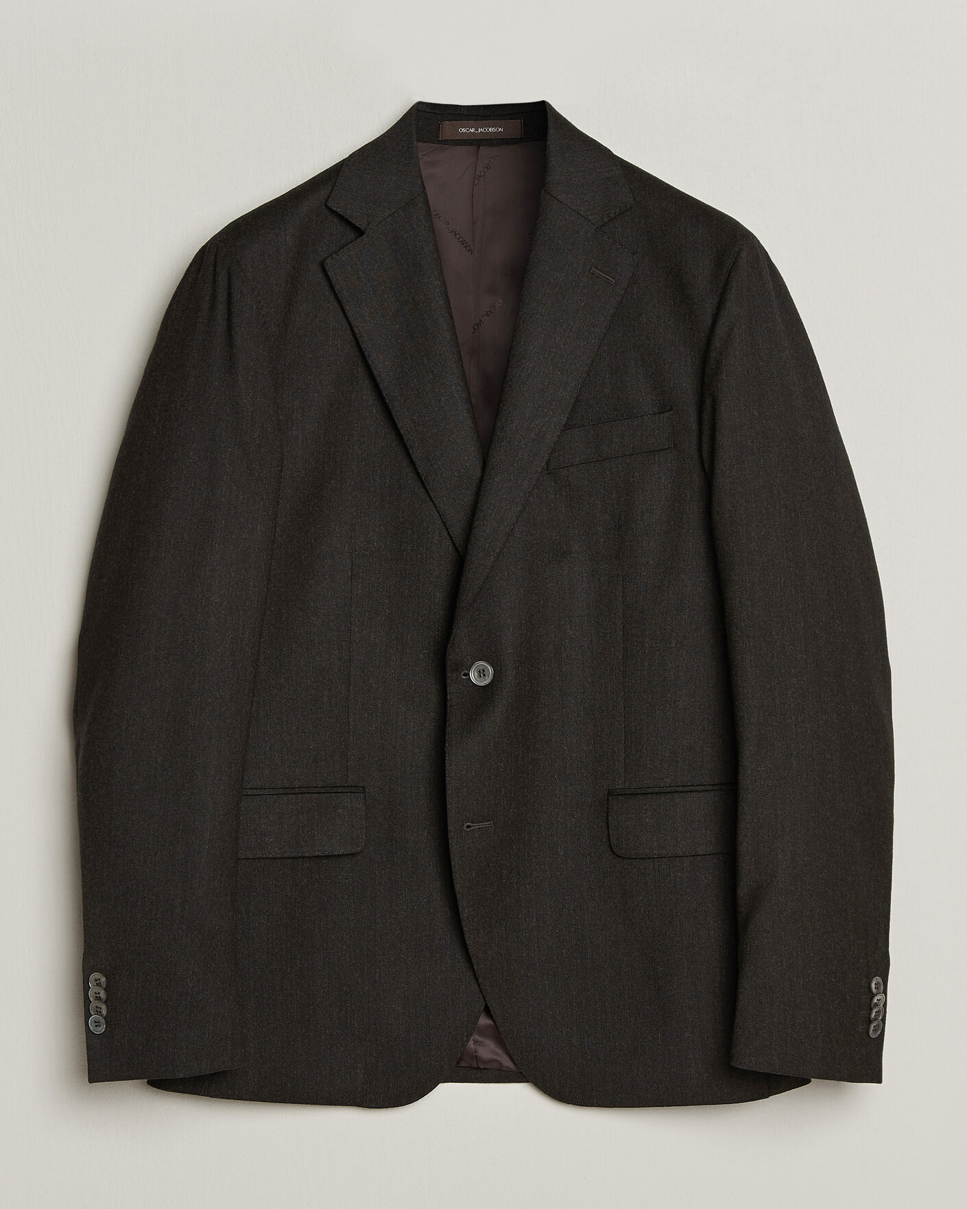 Men | Blazers | Oscar Jacobson | Fogerty Wool Flannel Blazer Brown