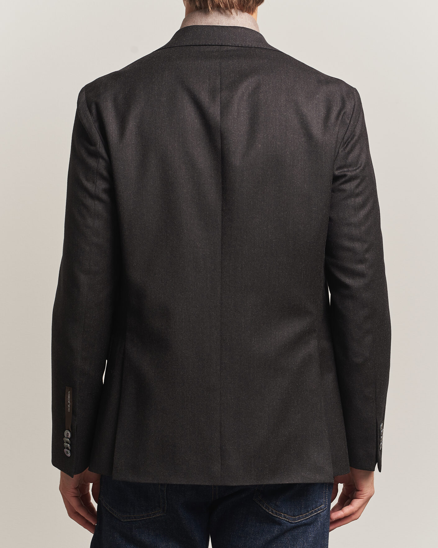 Men | Blazers | Oscar Jacobson | Fogerty Wool Flannel Blazer Brown