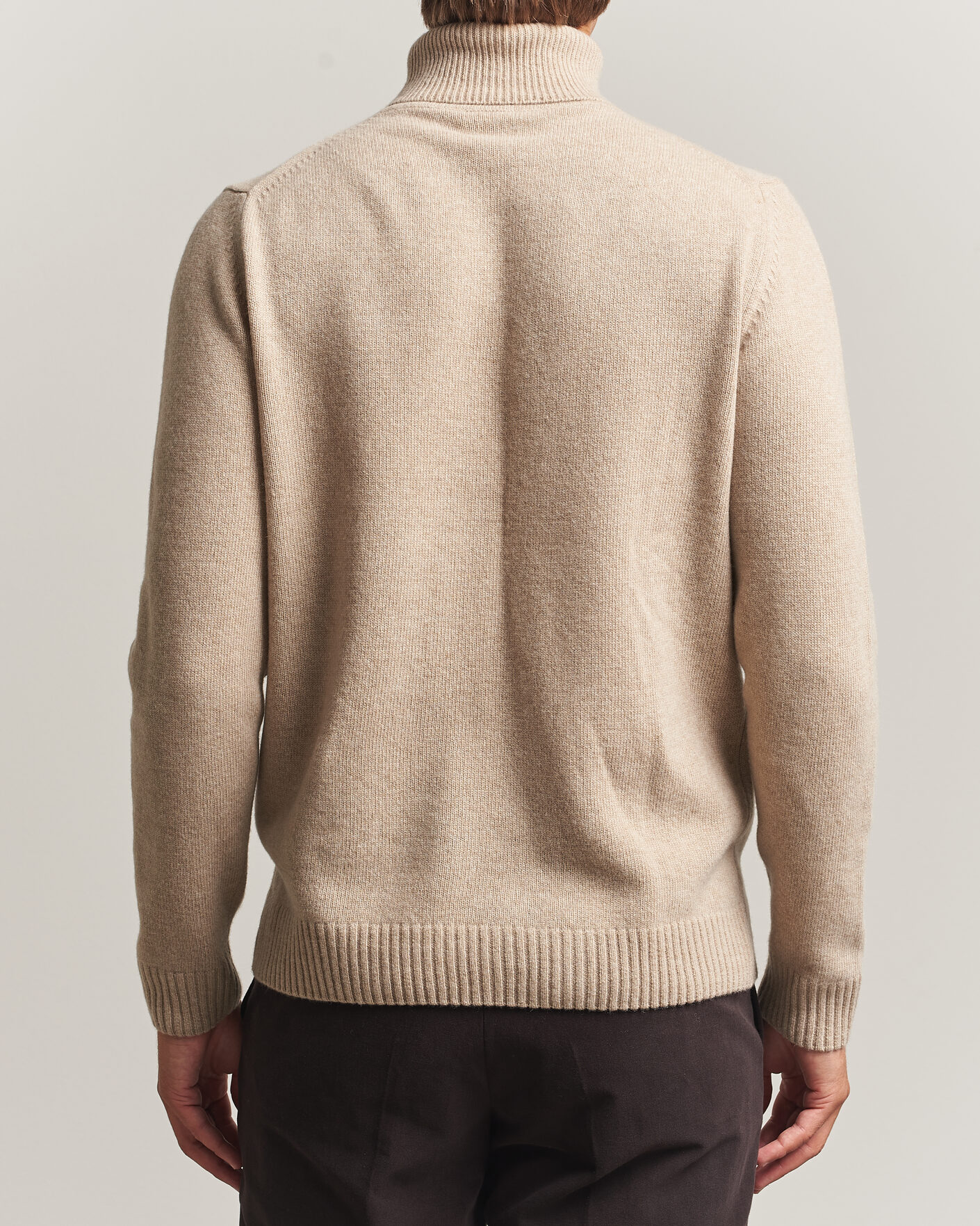 Men | Sweaters & Knitwear | Stenströms | Brushed Merino Rollneck Beige