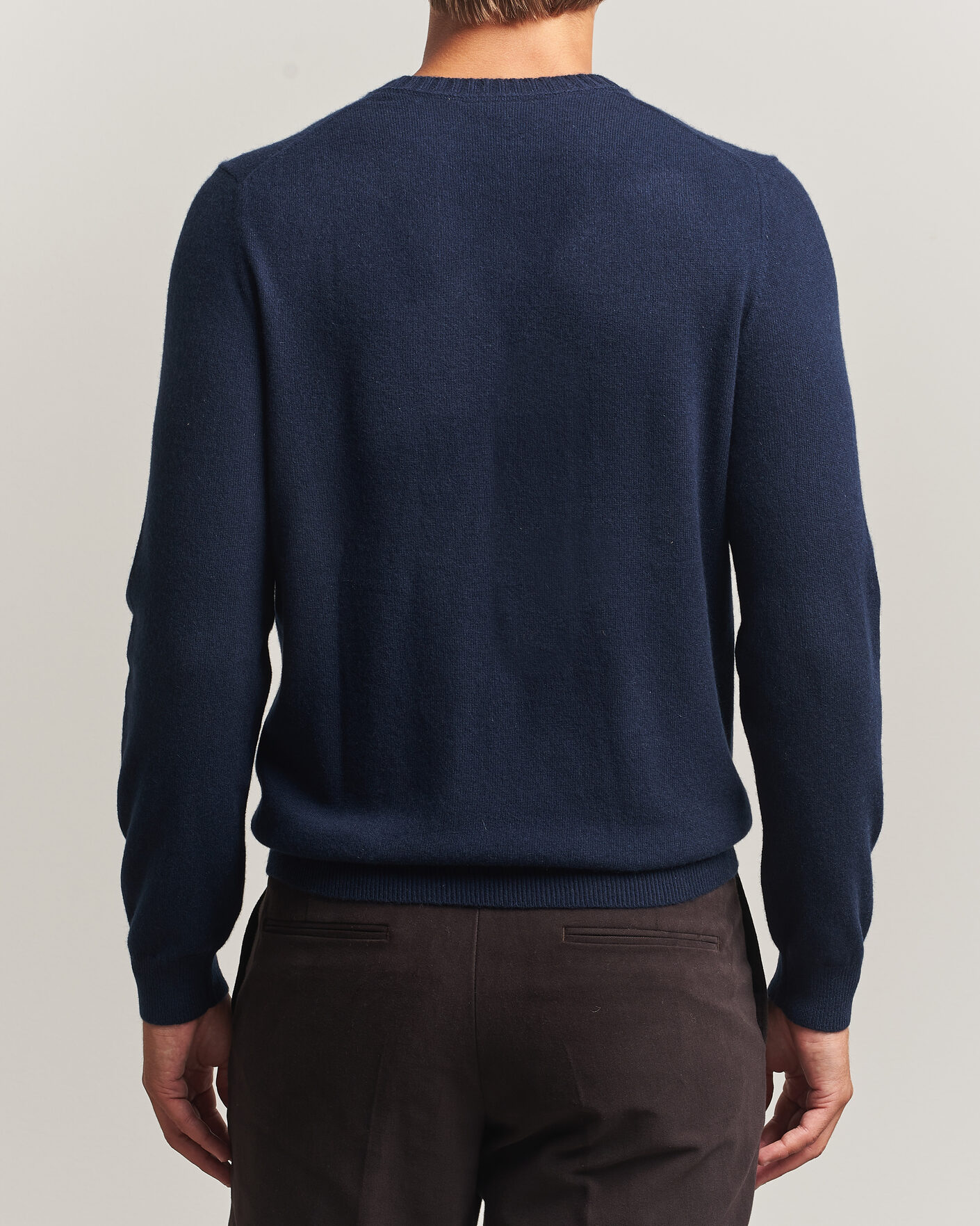 Men | Sweaters & Knitwear | Stenströms | Cashmere Crewneck Navy