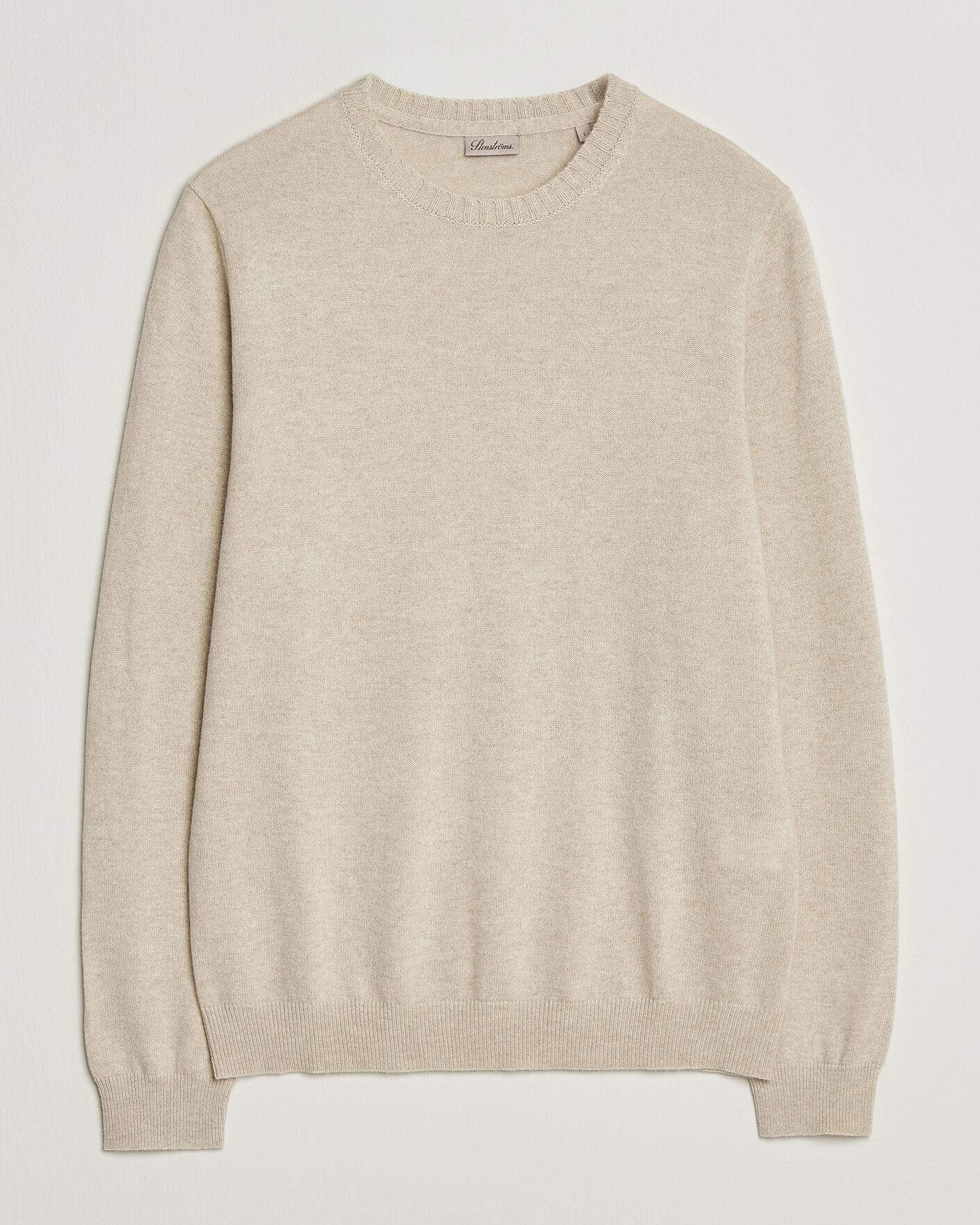 Men | Sweaters & Knitwear | Stenströms | Cashmere Crewneck Beige