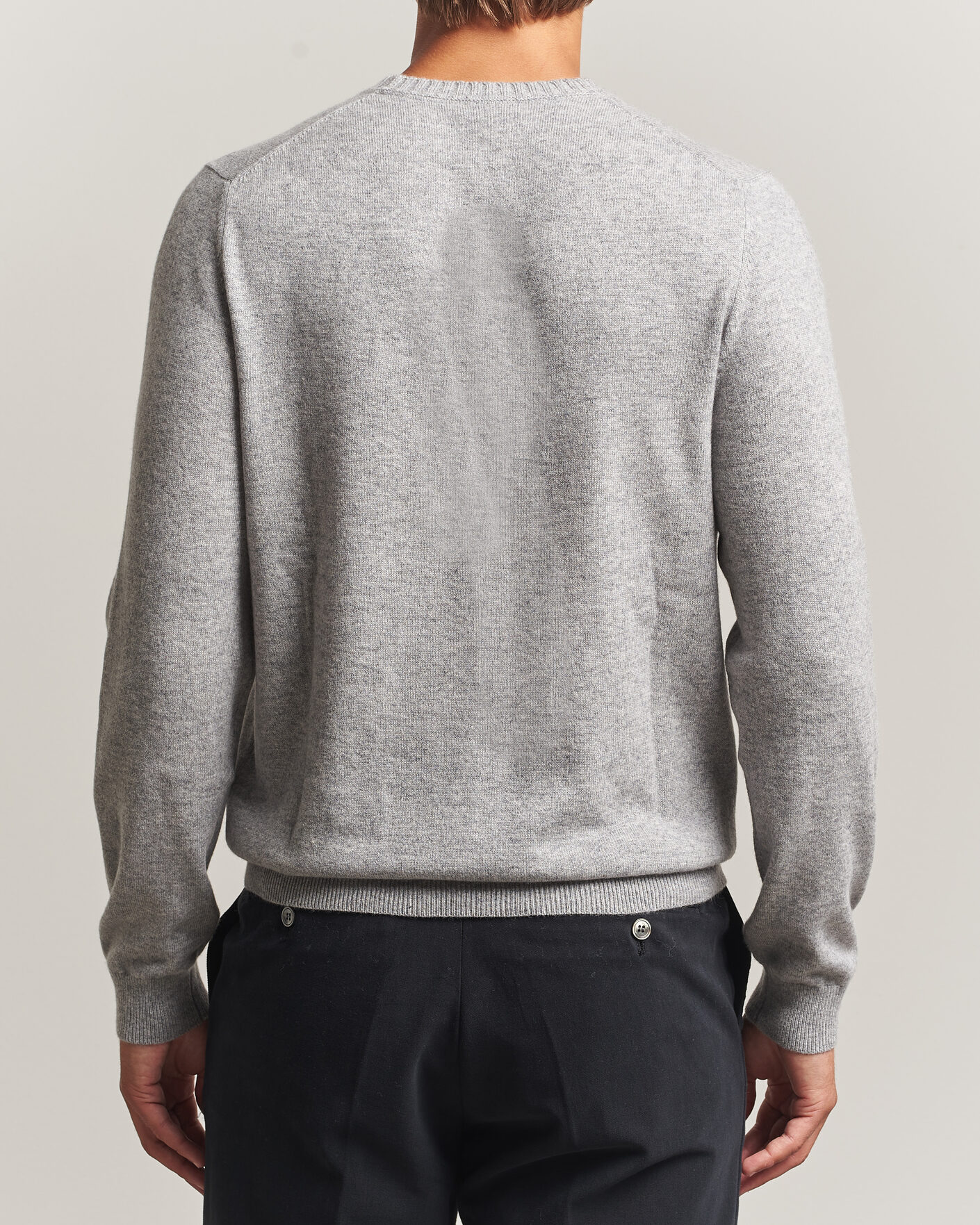 Men | Sweaters & Knitwear | Stenströms | Cashmere Crewneck Grey