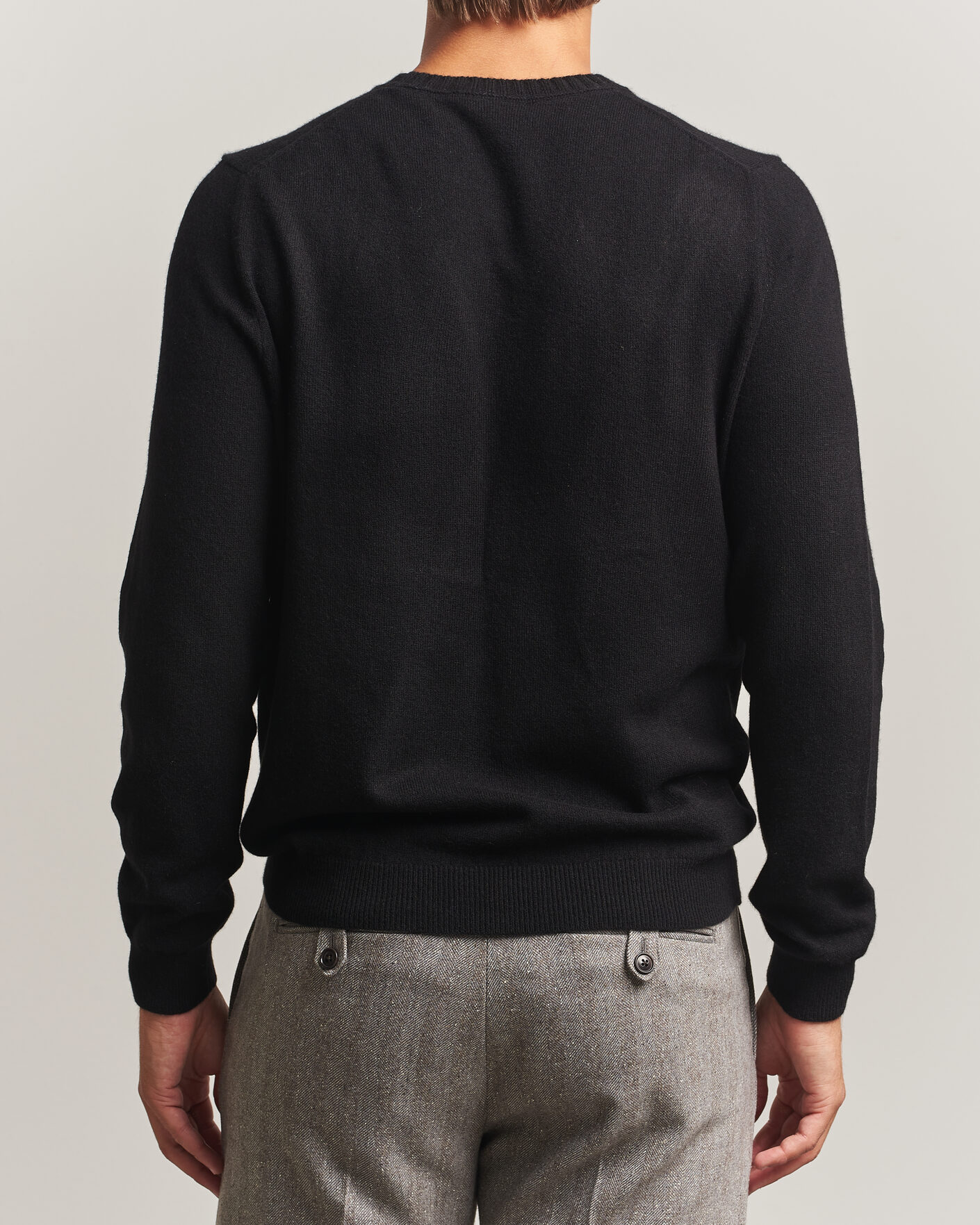 Men | Sweaters & Knitwear | Stenströms | Cashmere Crewneck Black