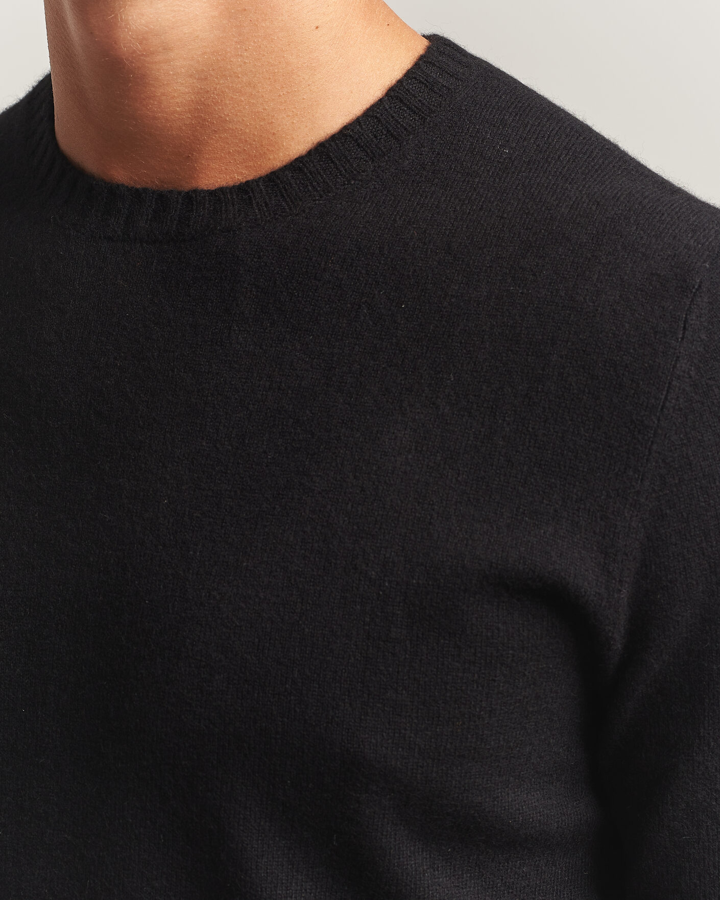 Men | Sweaters & Knitwear | Stenströms | Cashmere Crewneck Black