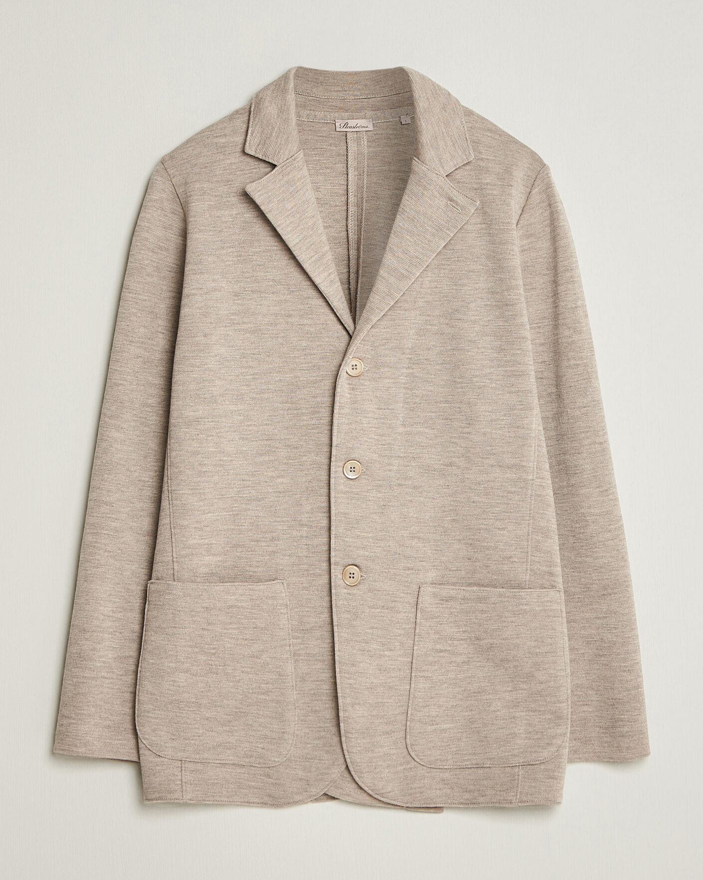 Men | Blazers | Stenströms | Milano Knitted Merino Blazer Beige