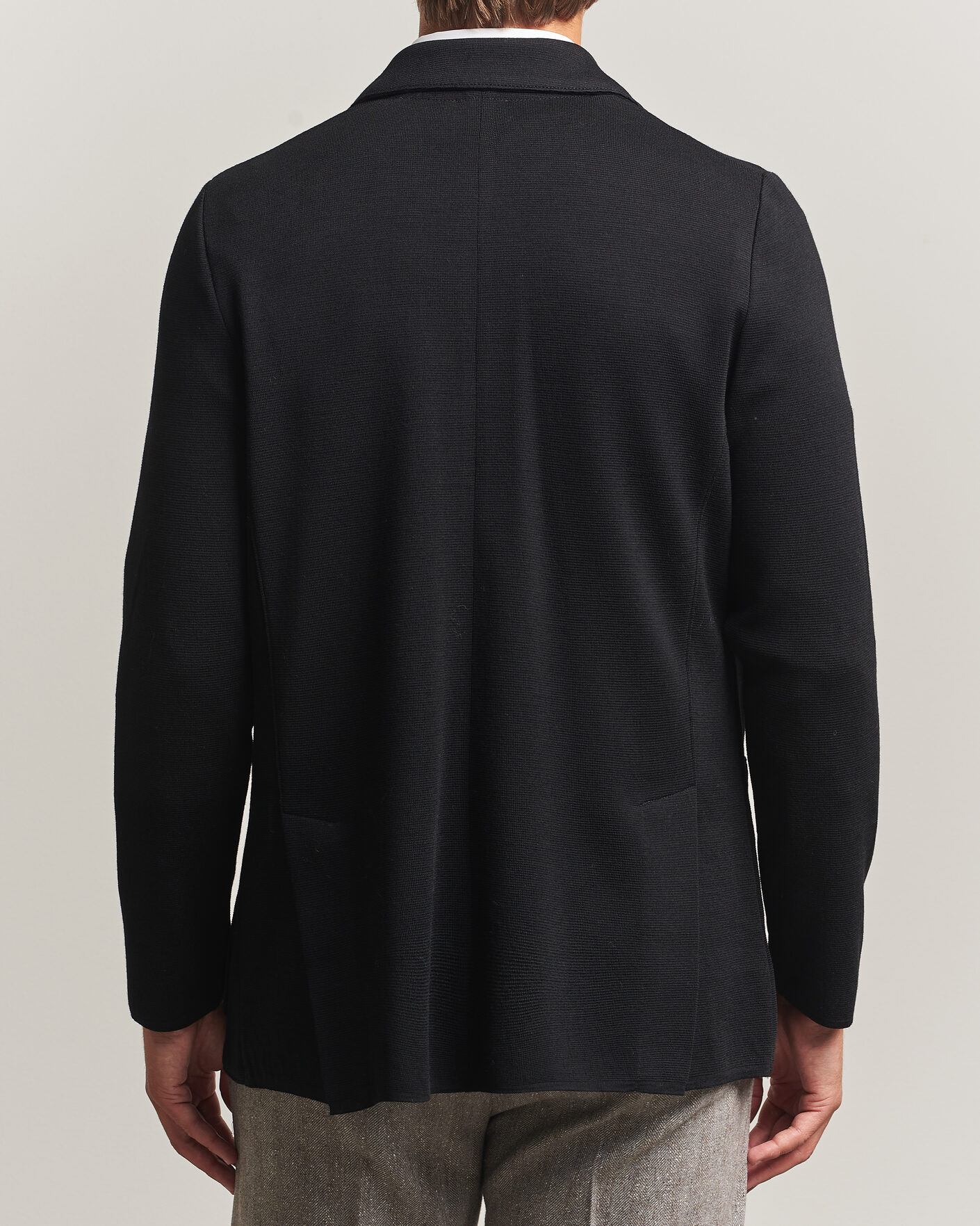 Men | Blazers | Stenströms | Milano Knitted Merino Blazer Black