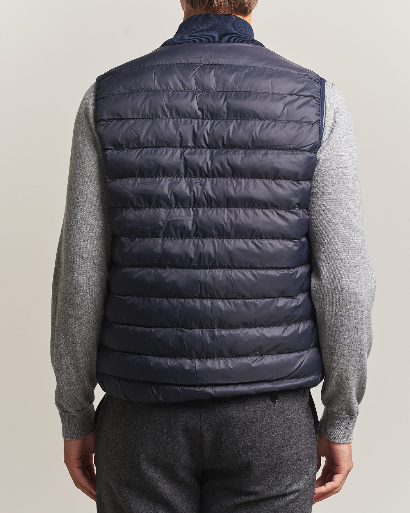 Men | Gilets | Stenströms | Reversible Knitted Merino/Nylon Vest Navy