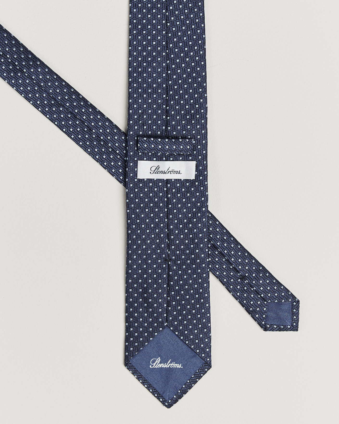 Men | Ties | Stenströms | Woven Silk Dot Tie 7,5cm Navy