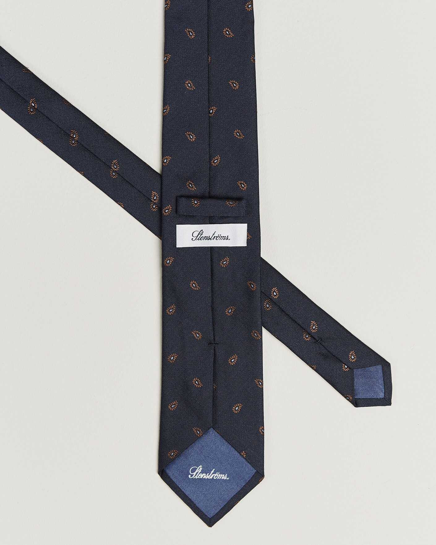 Men | Ties | Stenströms | Woven Paisley Silk Tie 7,5cm Navy