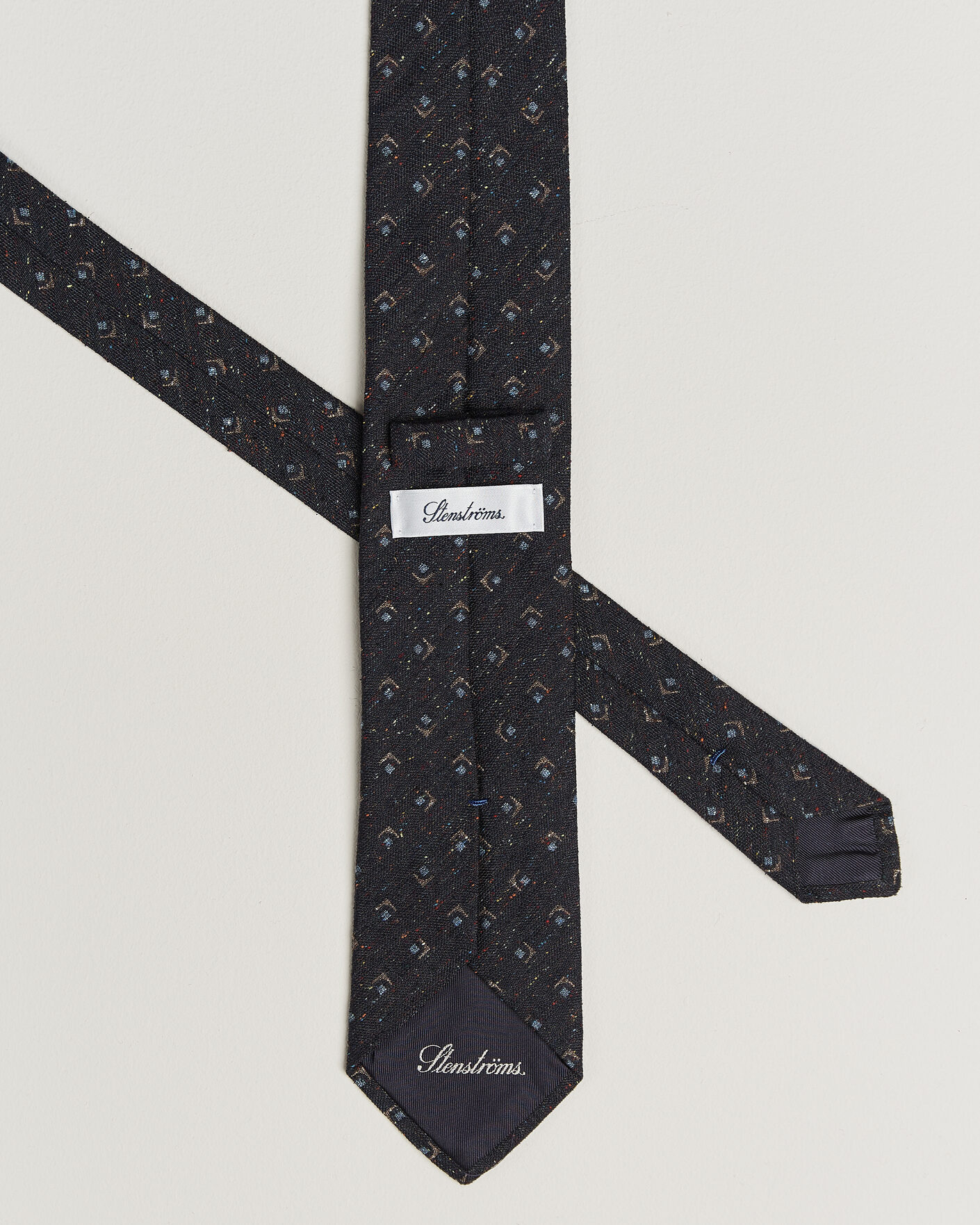 Men | Ties | Stenströms | Woven Herringbone Silk Tie 7,5cm Navy