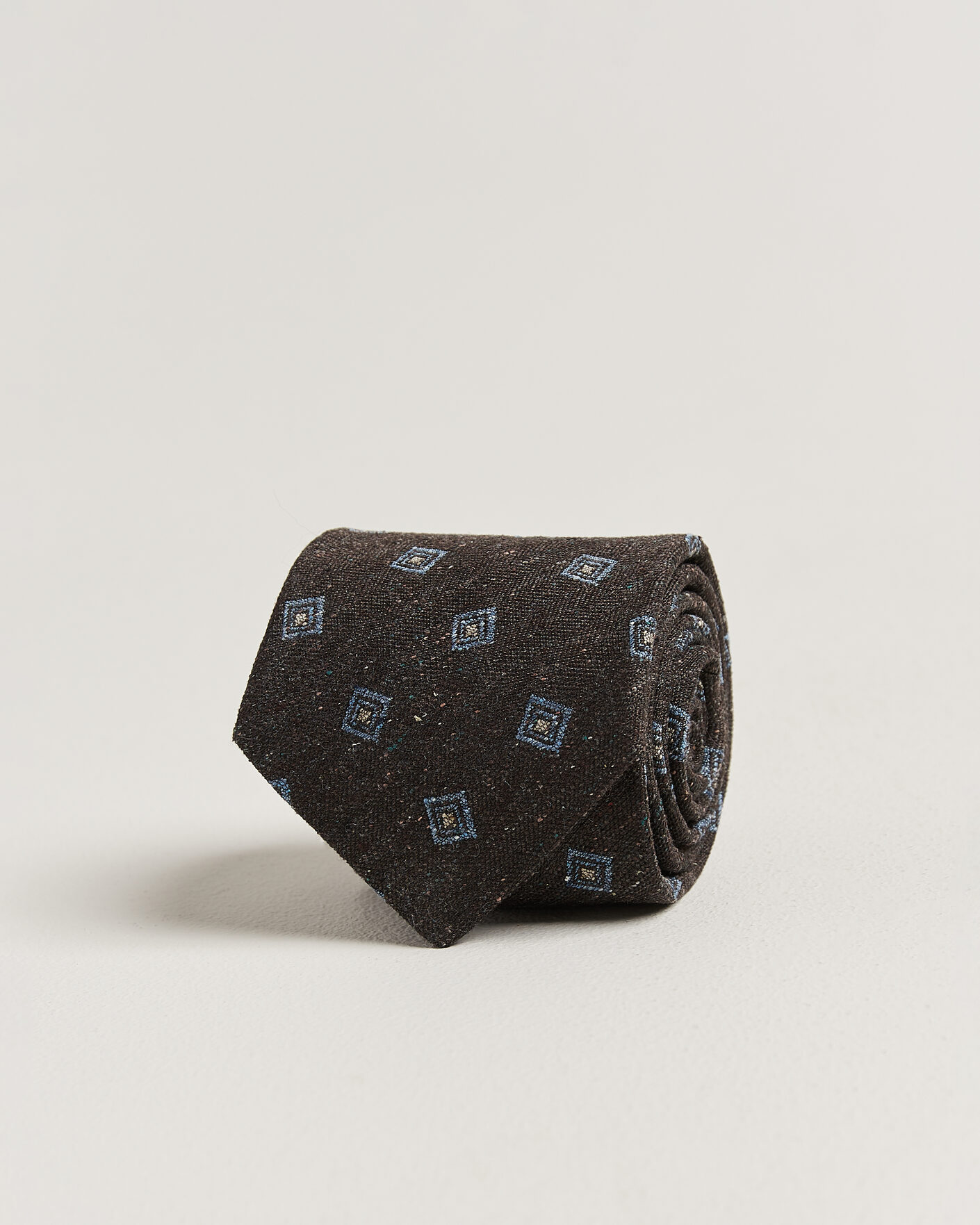 Men | Ties | Stenströms | Woven Herringbone Silk Tie 7,5cm Dark Brown