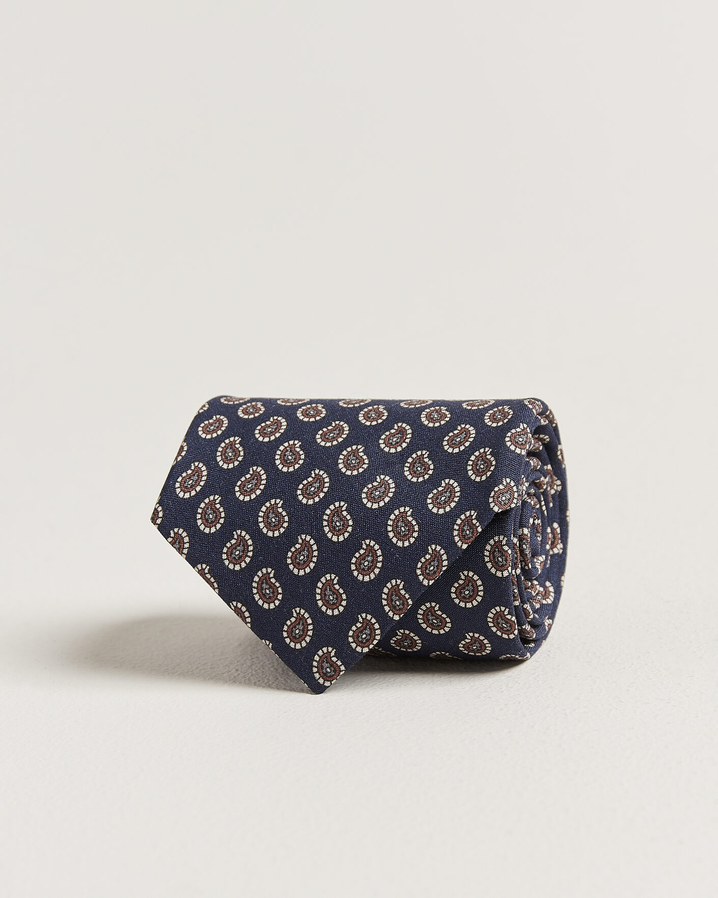 Men | Ties | Stenströms | Printed Silk Paisley Tie 7,5cm Blue
