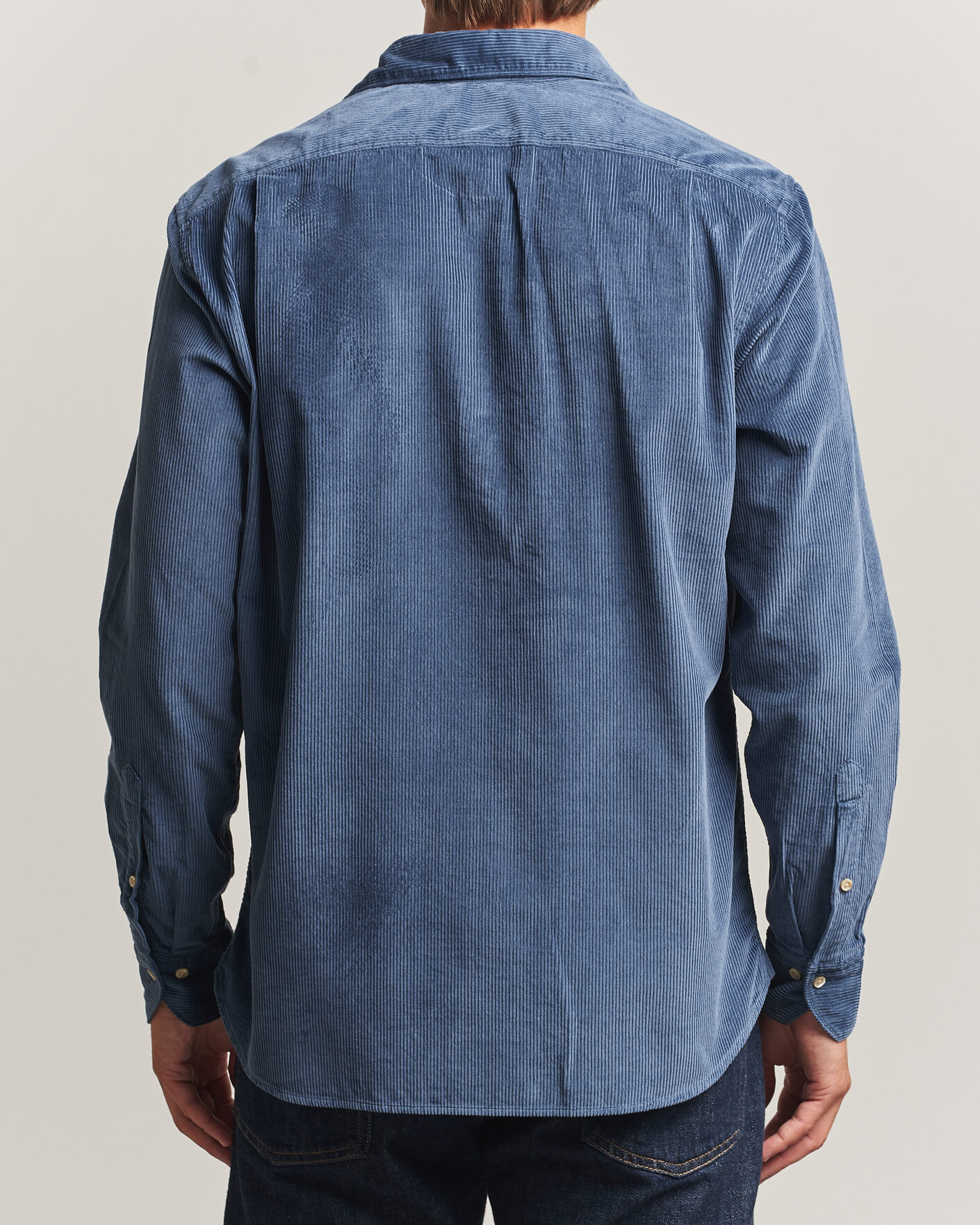 Men | Shirts | Stenströms | Regular Fit Cord Pocket Shirt Blue