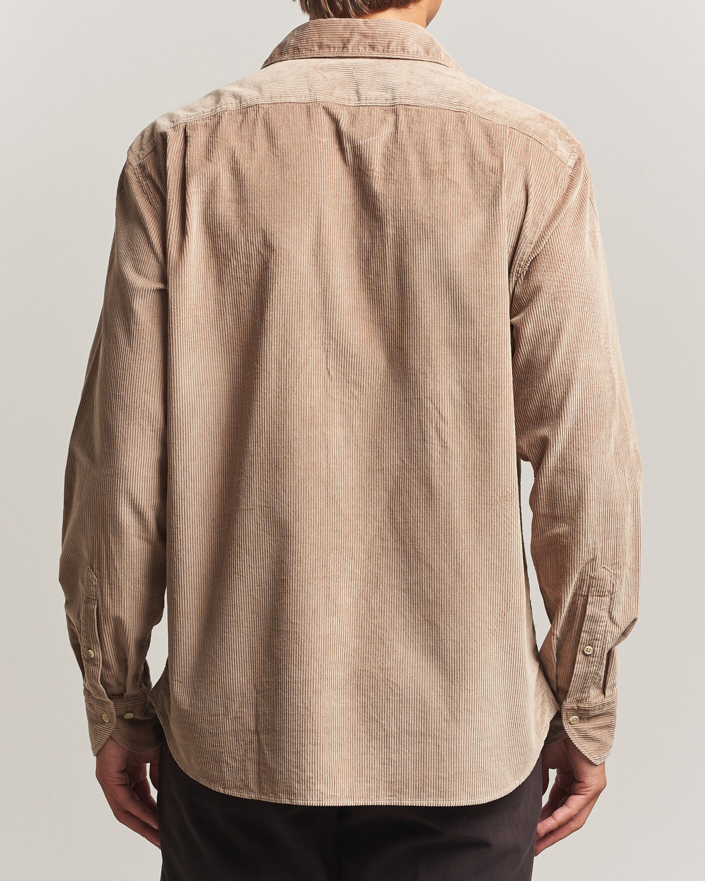 Men | Shirts | Stenströms | Regular Fit Cord Pocket Shirt Light Brown
