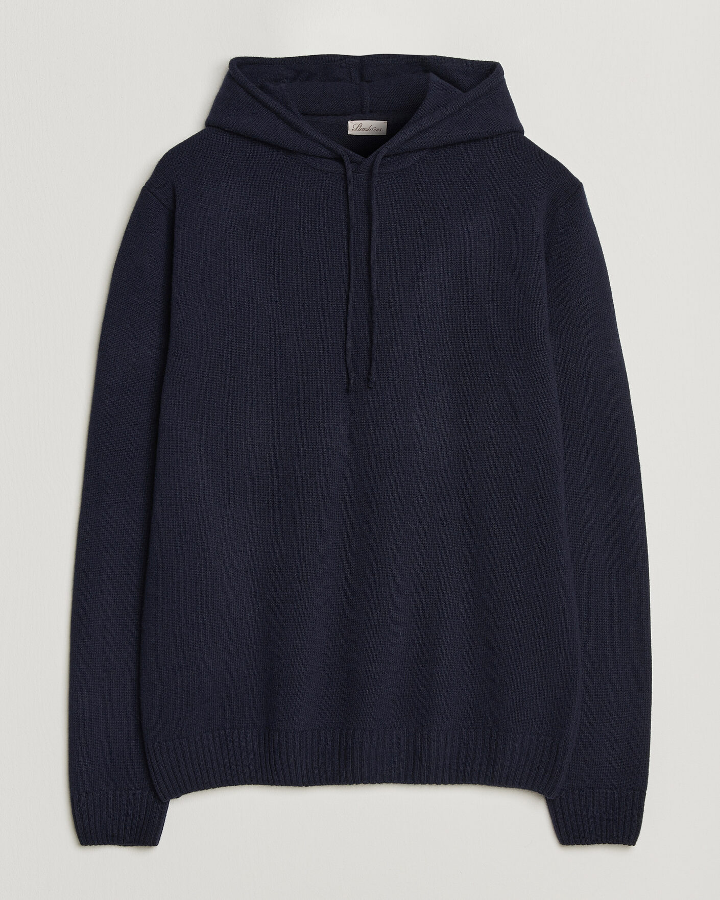 Men | Sweaters & Knitwear | Stenströms | Brushed Merino Hood Navy