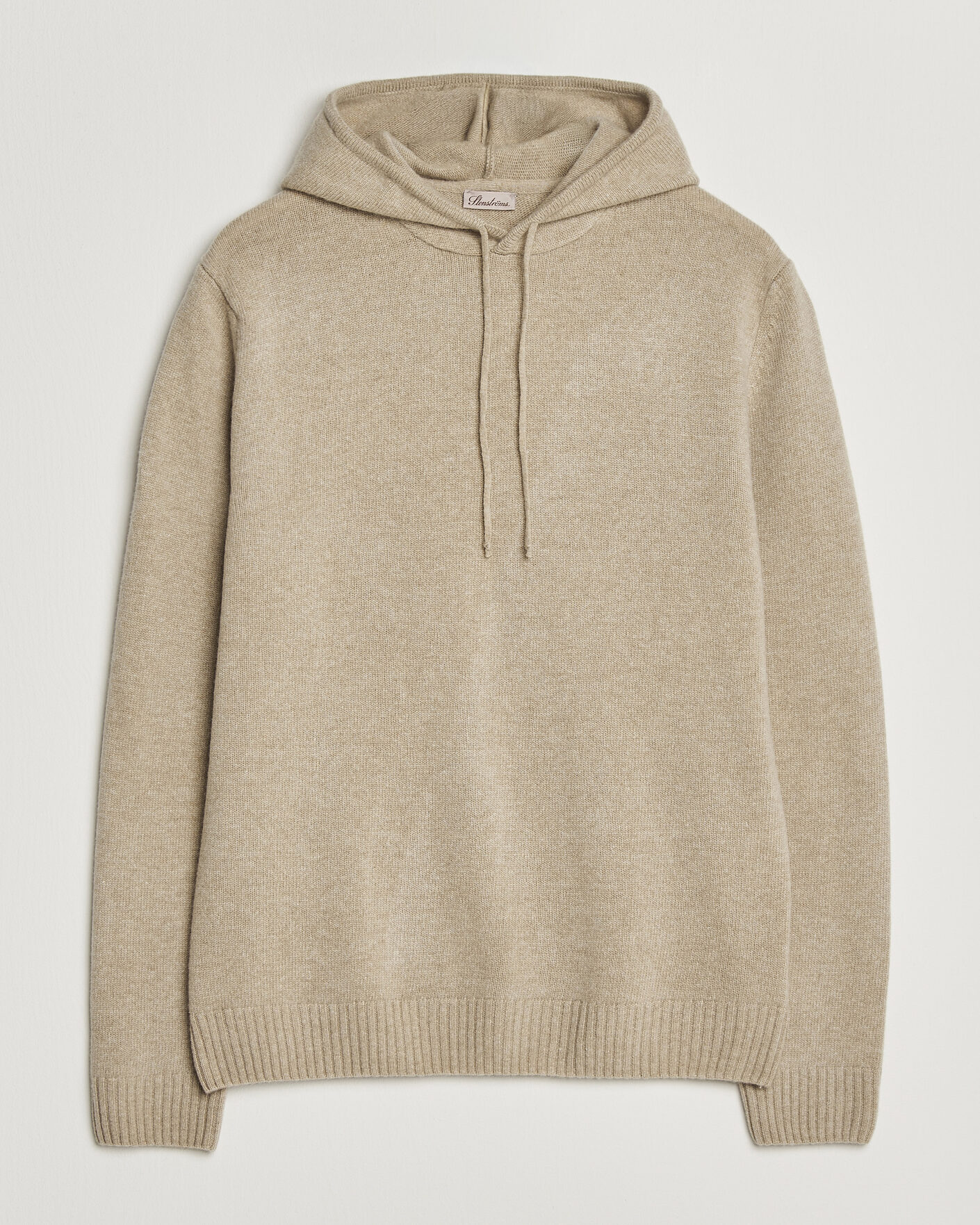 Men | Sweaters & Knitwear | Stenströms | Brushed Merino Hood Beige