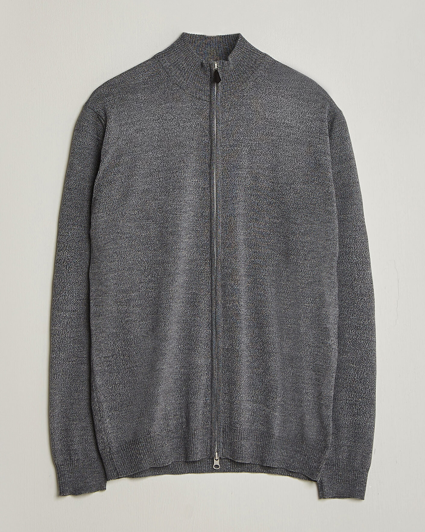 Men | Sweaters & Knitwear | Stenströms | Merino Full Zip Grey