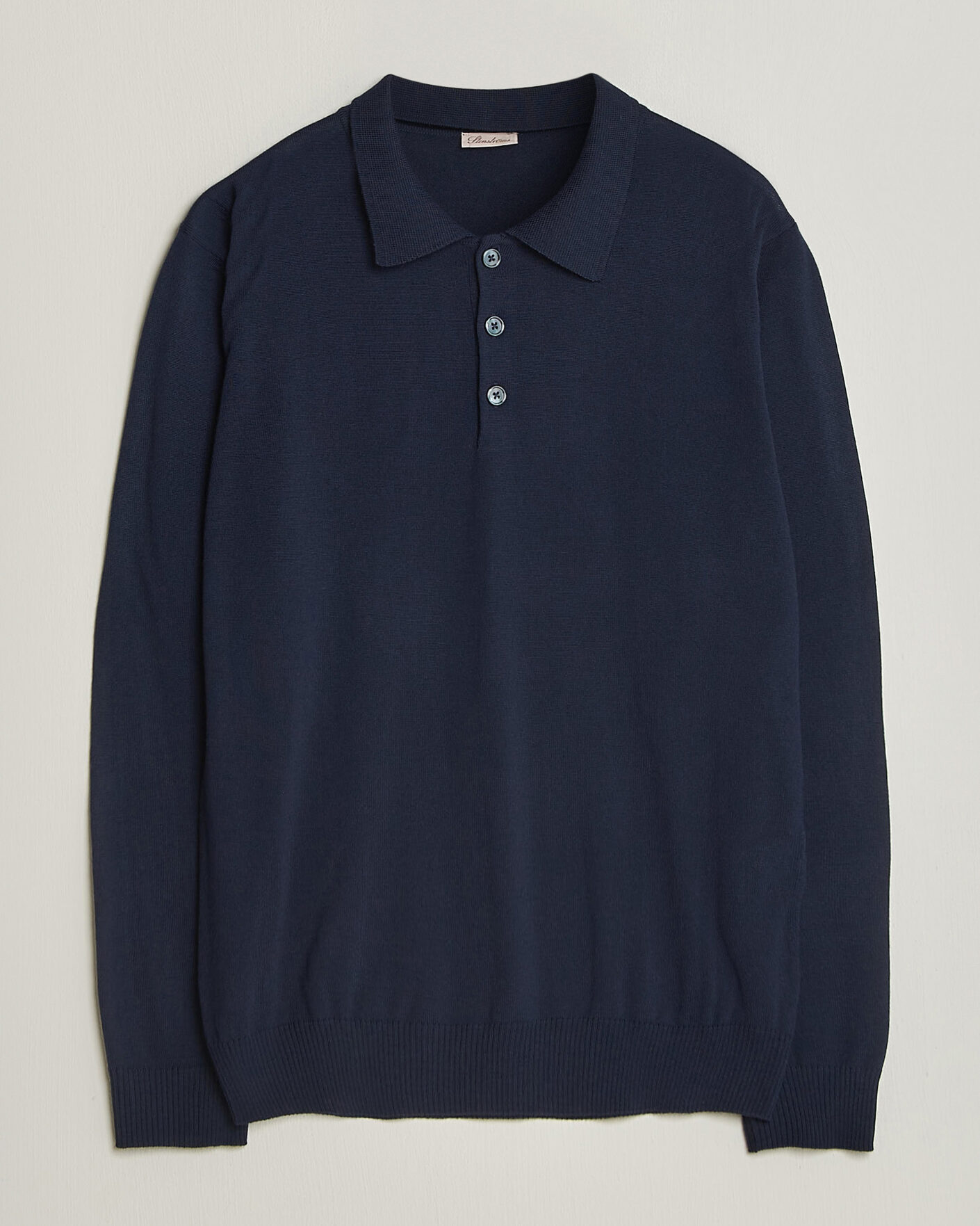 Men | Sweaters & Knitwear | Stenströms | Merino Polo Navy