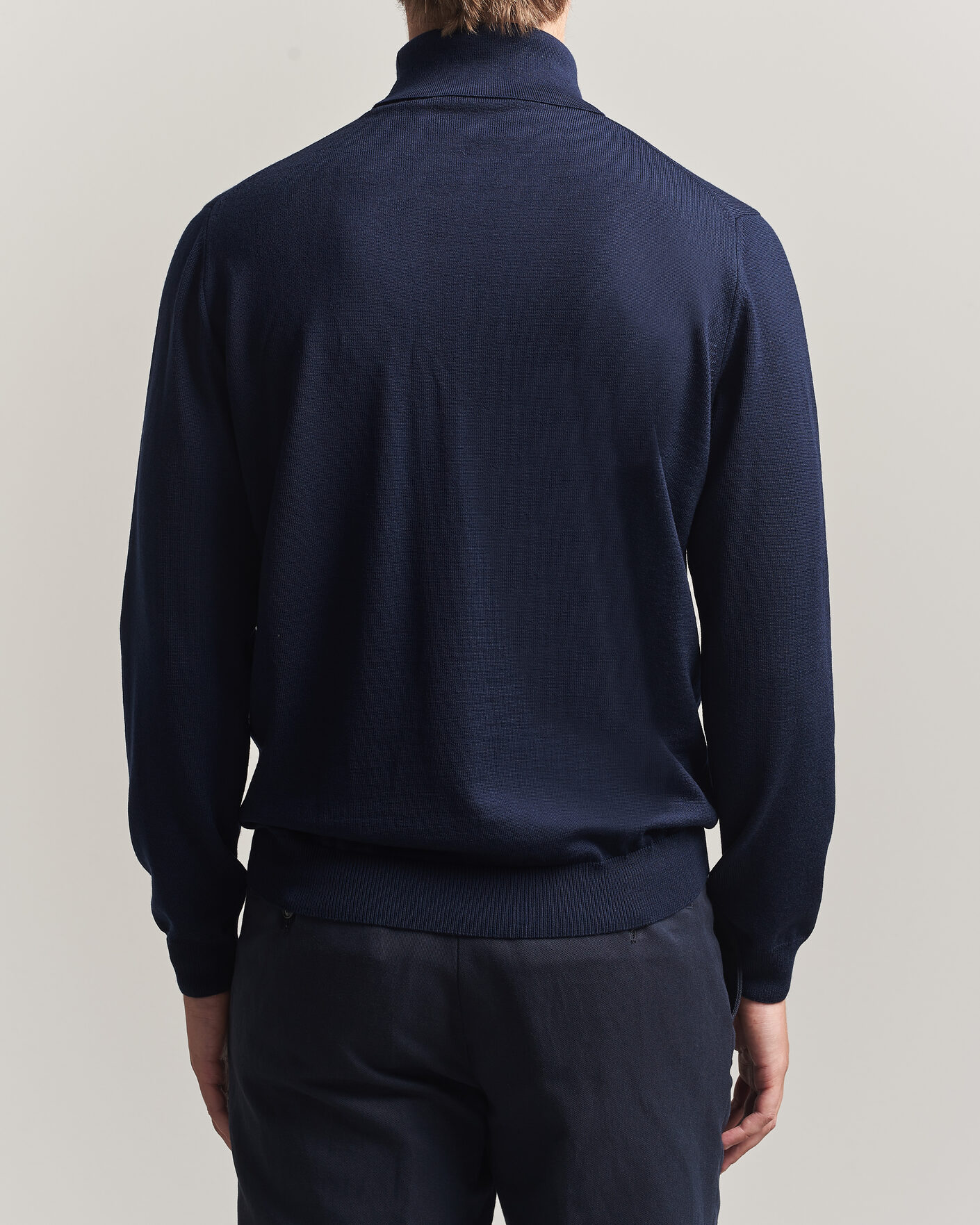 Men | Sweaters & Knitwear | Stenströms | Merino Rollneck Navy