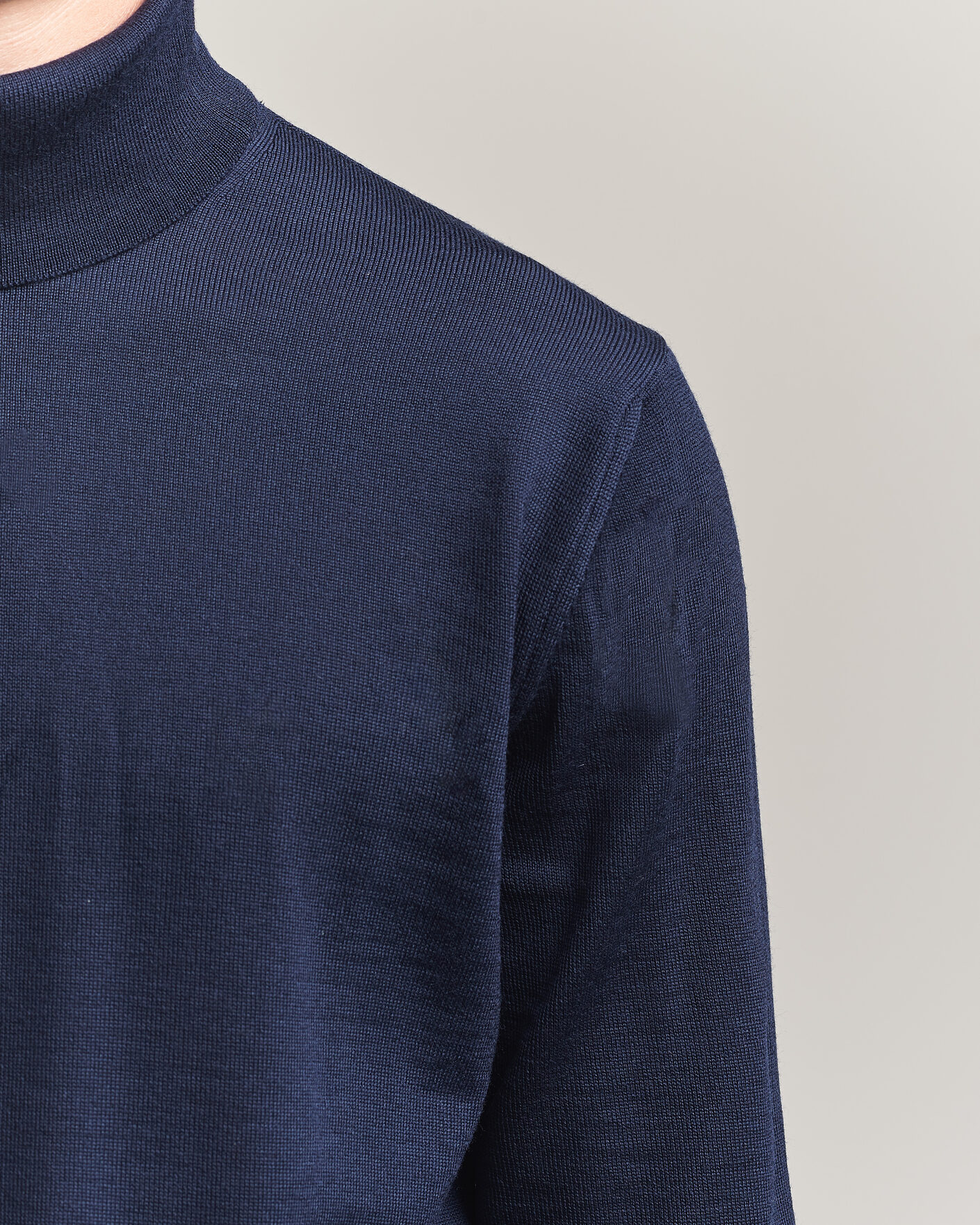 Men | Sweaters & Knitwear | Stenströms | Merino Rollneck Navy