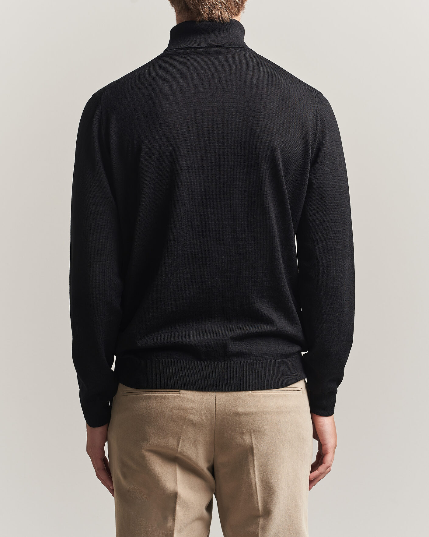 Men | Sweaters & Knitwear | Stenströms | Merino Rollneck Black