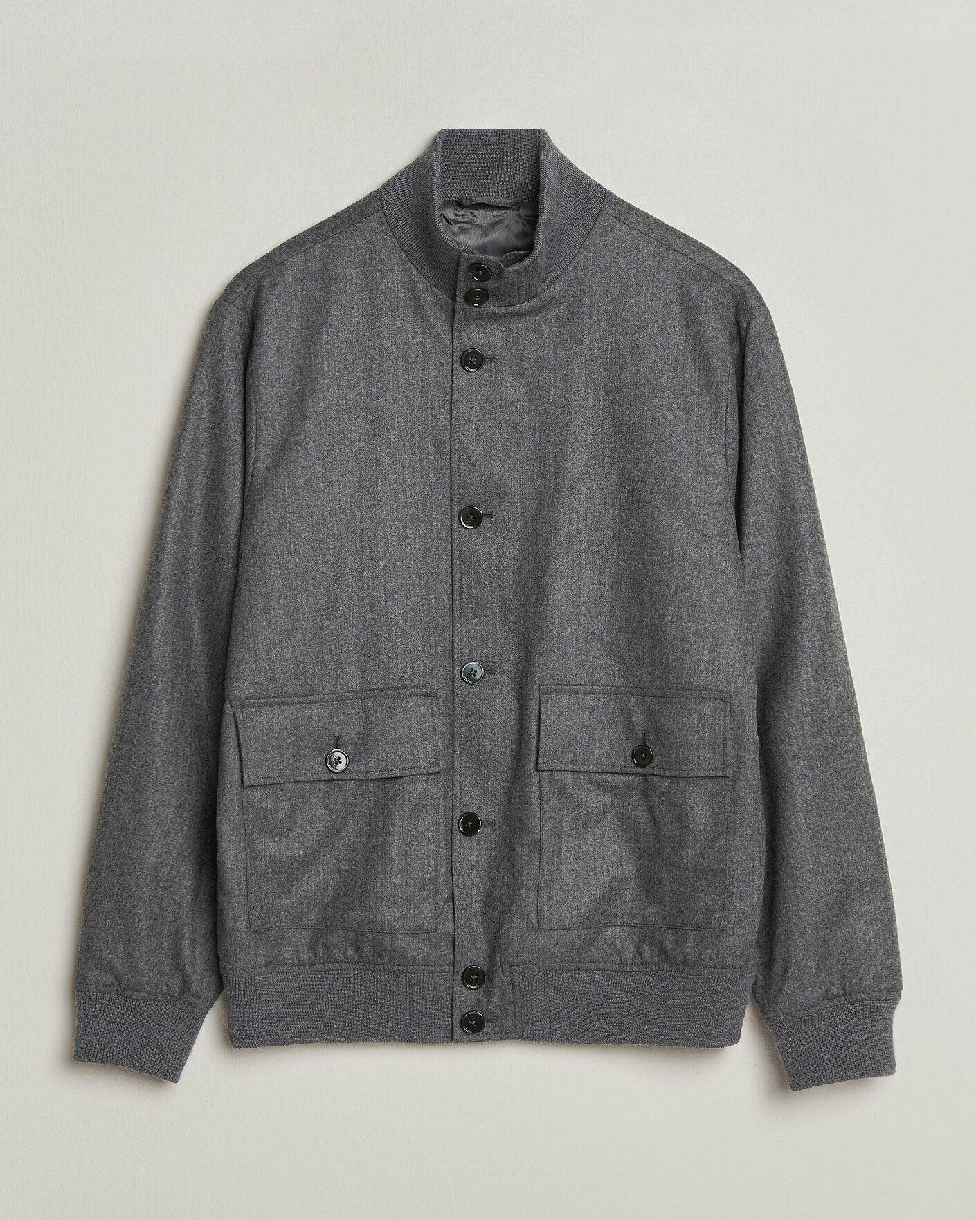 Men | Coats & Jackets | Stenströms | Flannel Bomber Jacket Grey