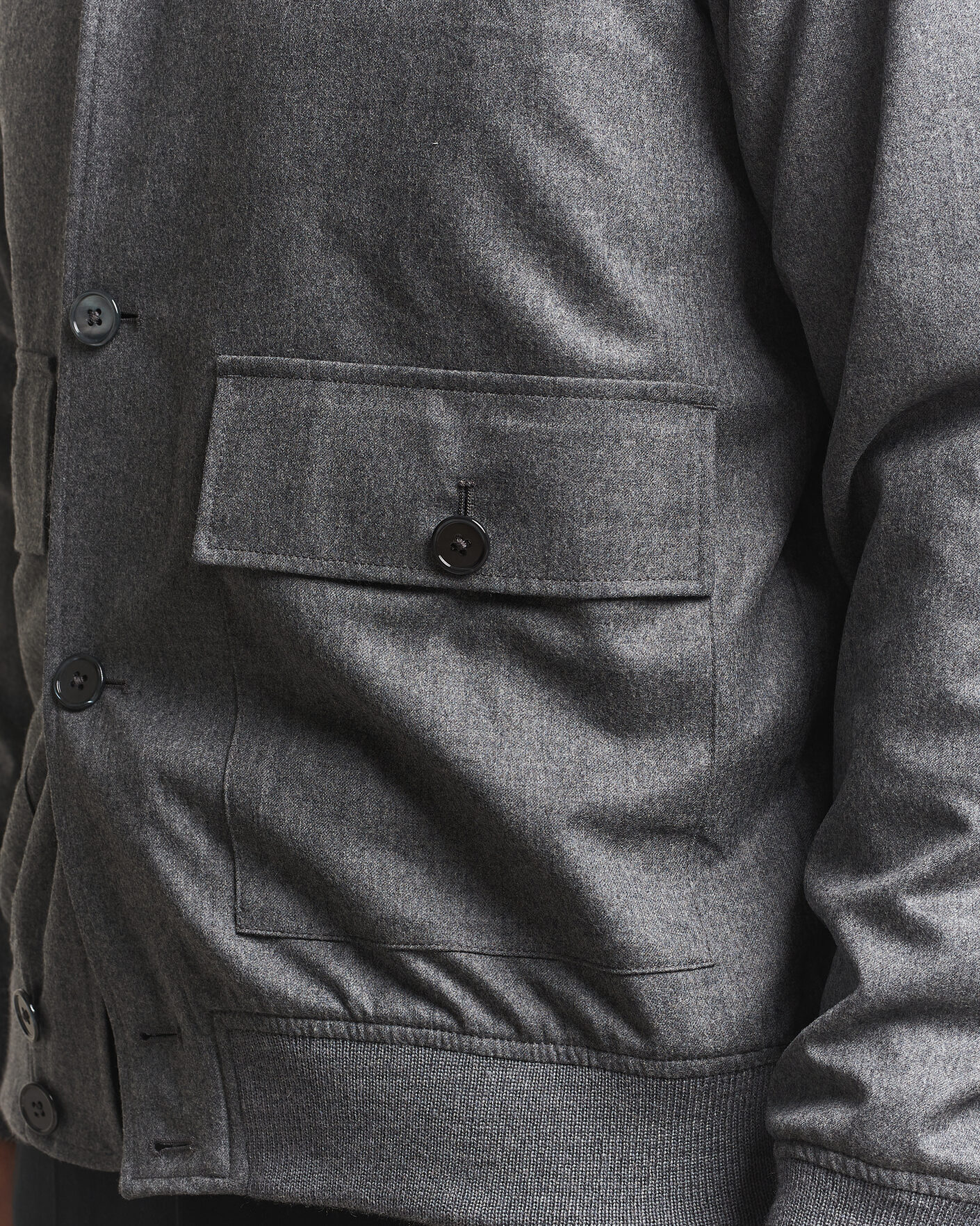 Men | Coats & Jackets | Stenströms | Flannel Bomber Jacket Grey