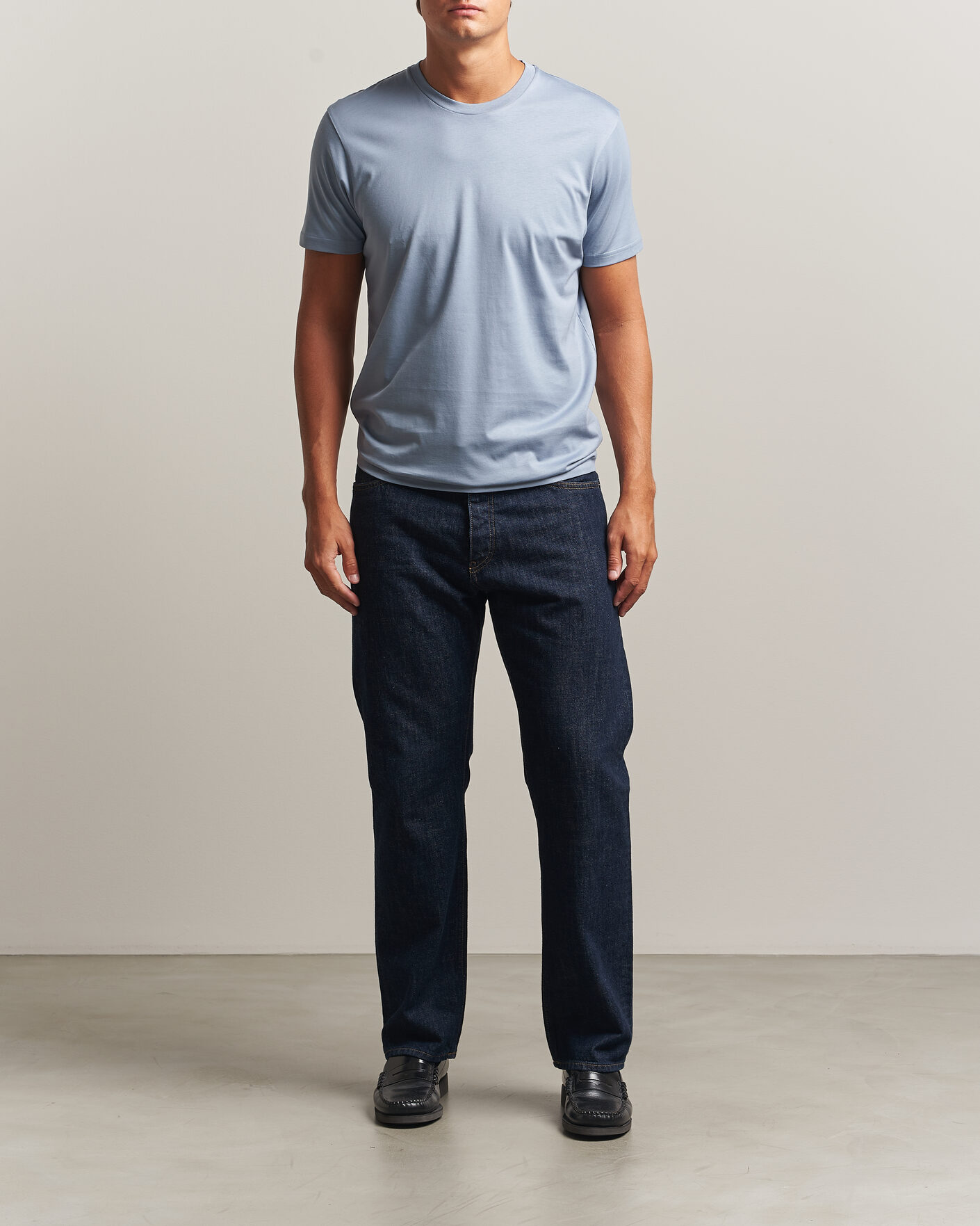 Men | T-Shirts | Sunspel | Riviera Midweight T-Shirt Powder Blue