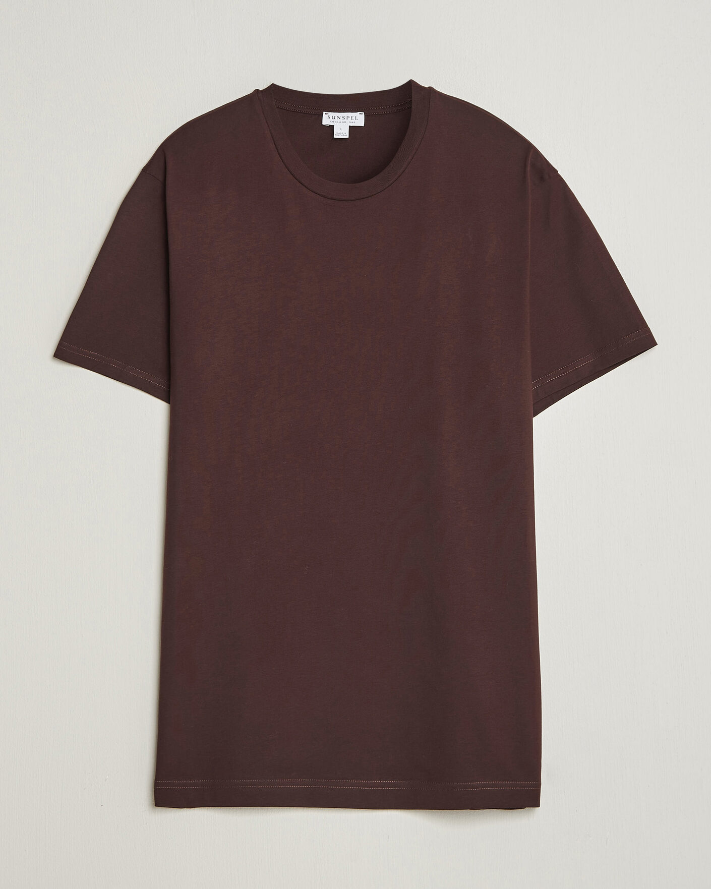 Men | T-Shirts | Sunspel | Riviera Midweight T-Shirt Dark Brown