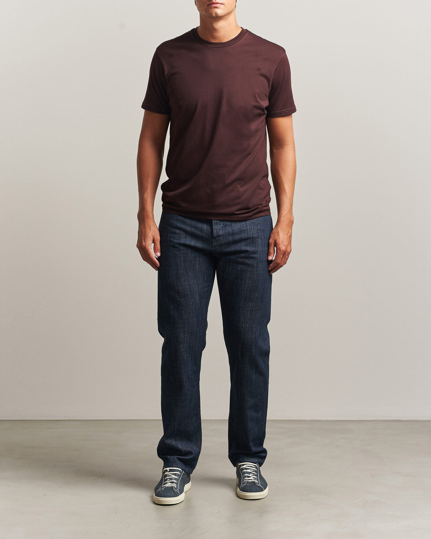 Men | T-Shirts | Sunspel | Riviera Midweight T-Shirt Dark Brown