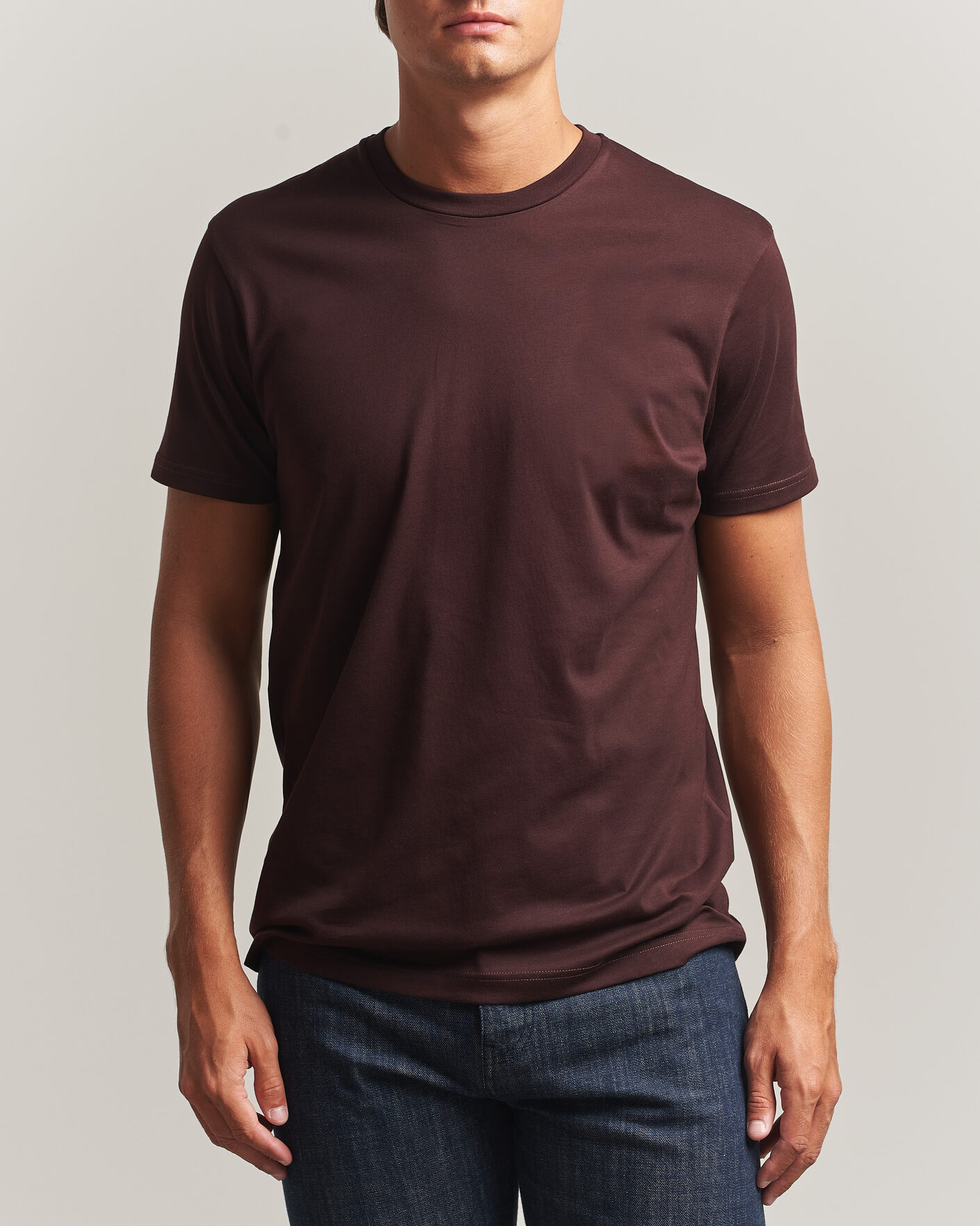 Men | T-Shirts | Sunspel | Riviera Midweight T-Shirt Dark Brown