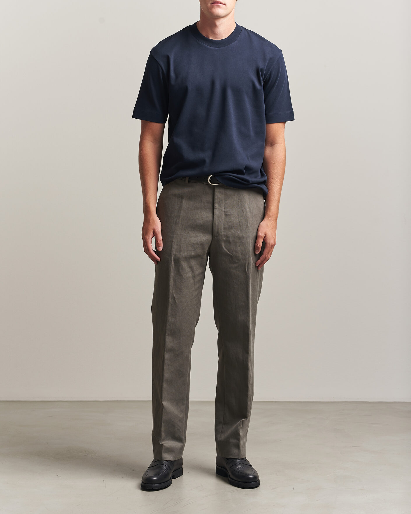 Men | T-Shirts | Sunspel | Heavy Weight Supima Cotton T-Shirt Midnight Navy