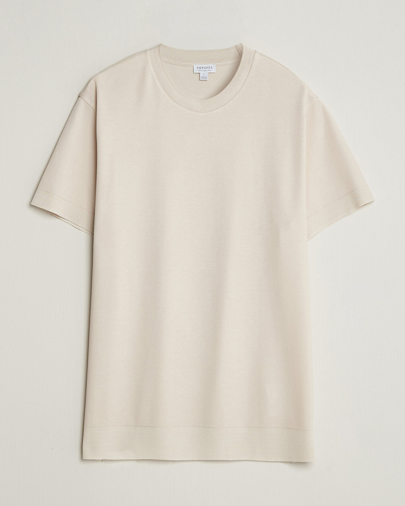 Men | T-Shirts | Sunspel | Cotton Piquet T-Shirt Swansdown