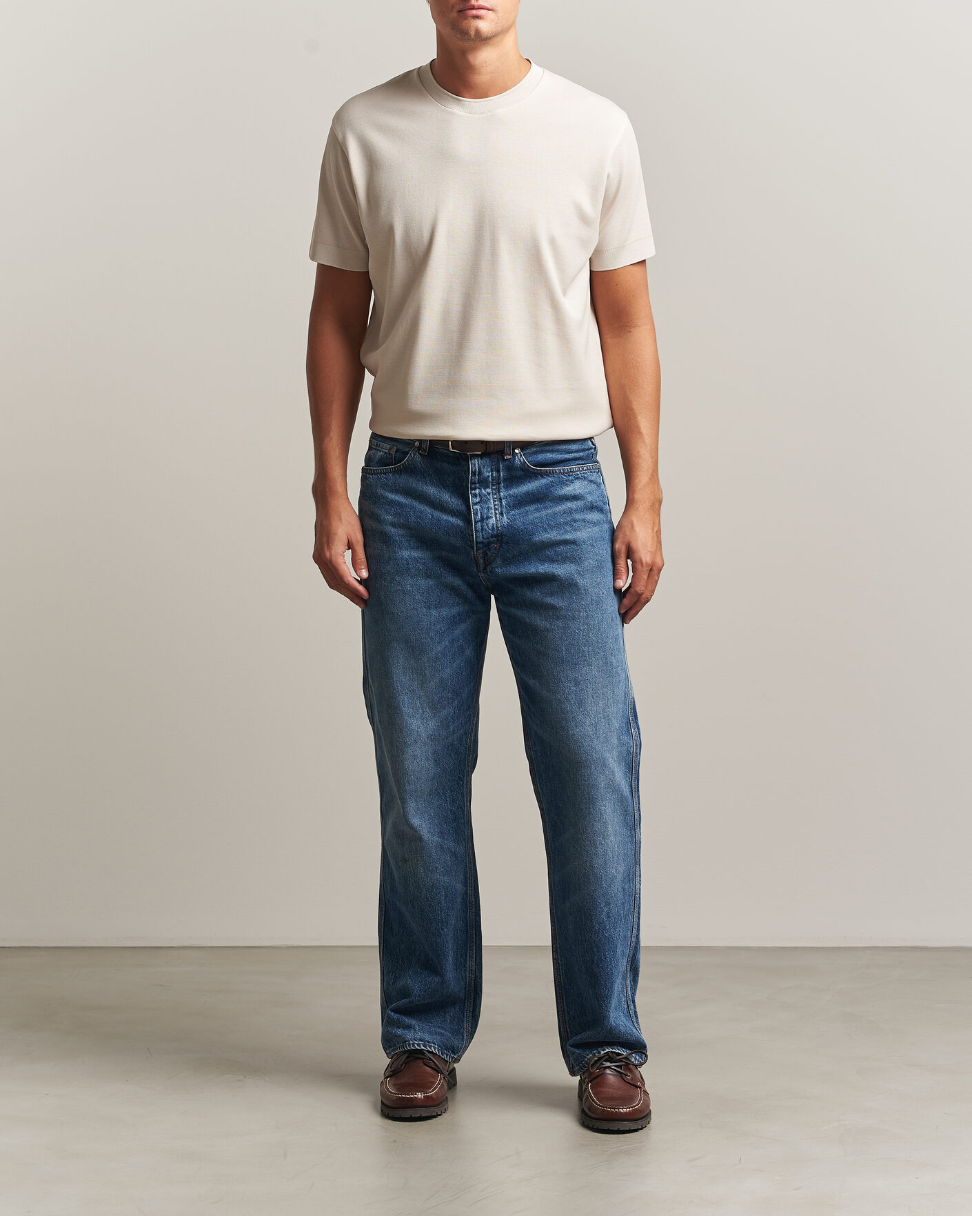 Men | T-Shirts | Sunspel | Cotton Piquet T-Shirt Swansdown
