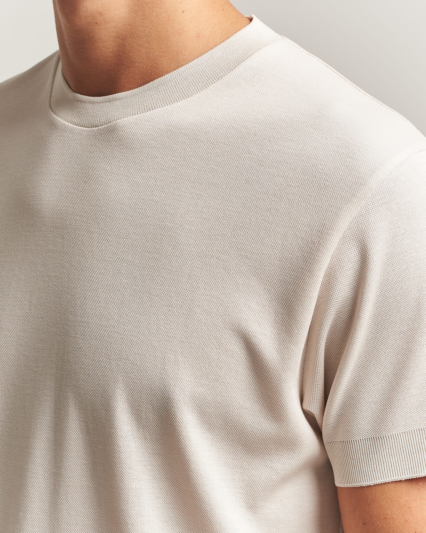 Men | T-Shirts | Sunspel | Cotton Piquet T-Shirt Swansdown
