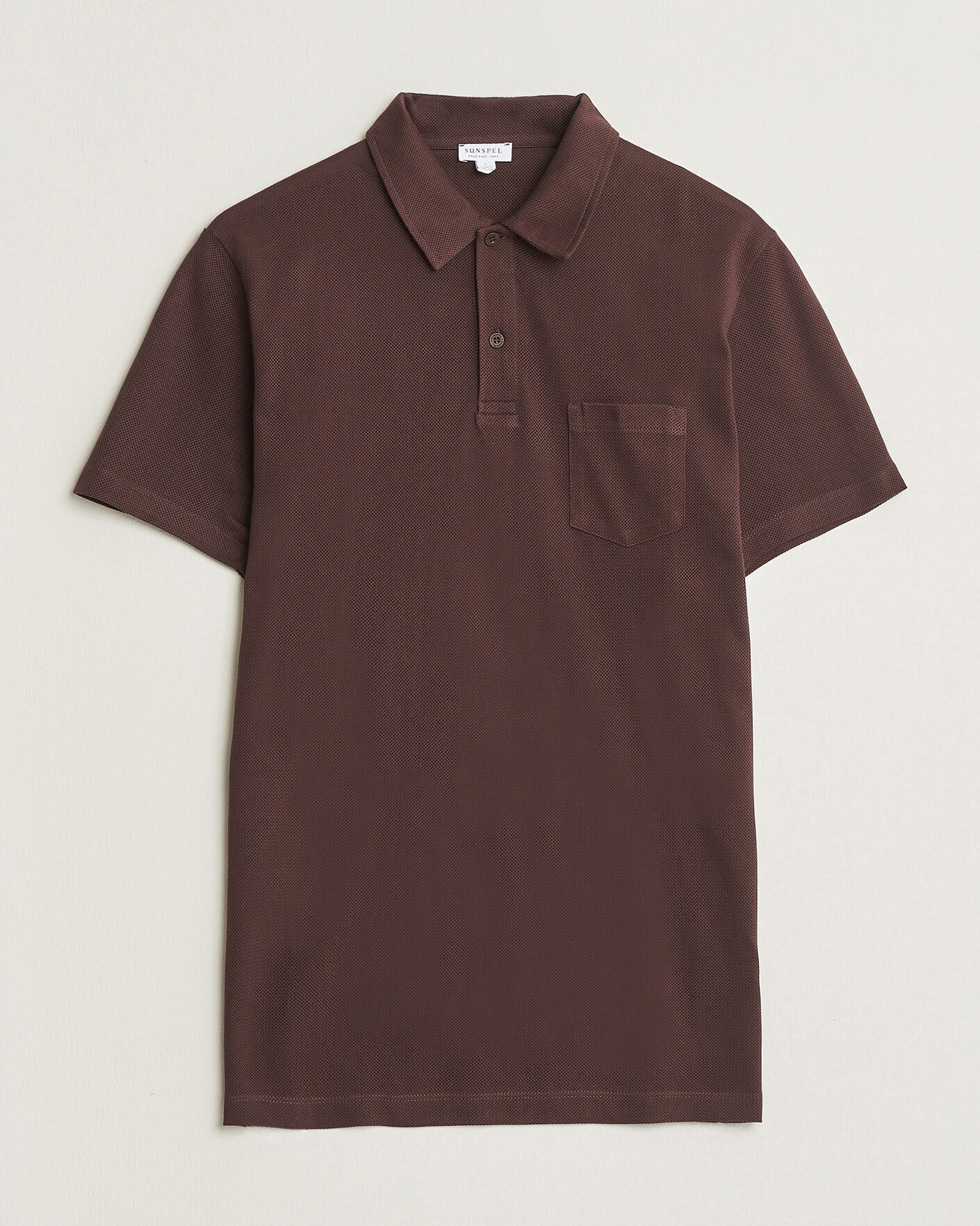 Men | Polo Shirts | Sunspel | Riviera Polo Shirt Dark Brown