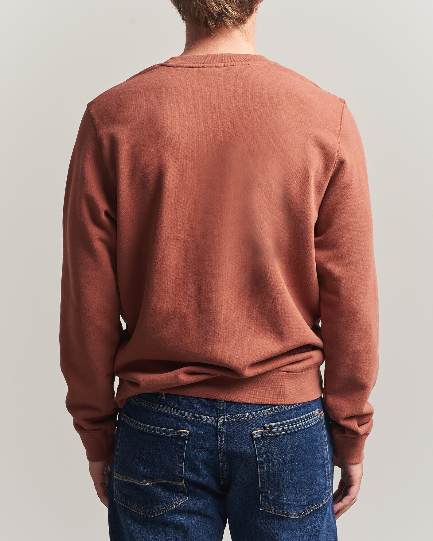 Men | Sweaters & Knitwear | Sunspel | Loopback Sweatshirt Dark Tabacco