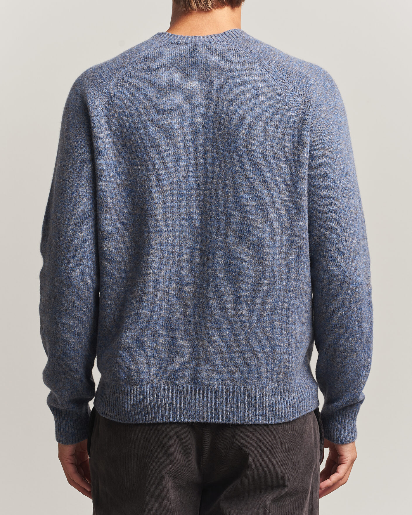 Men | Sweaters & Knitwear | Sunspel | Lambswool Crew Neck Denim Twist