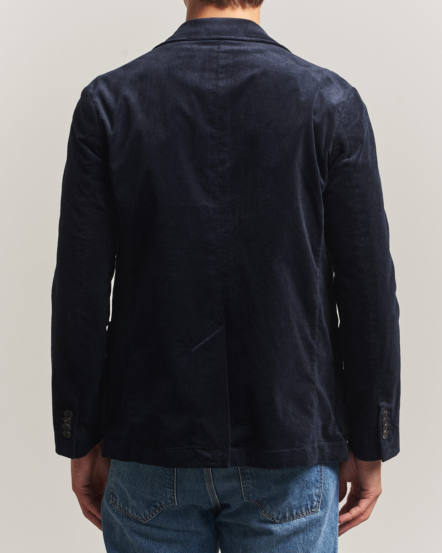 Men | Blazers | Sunspel | Relaxed Corduroy Blazer Navy