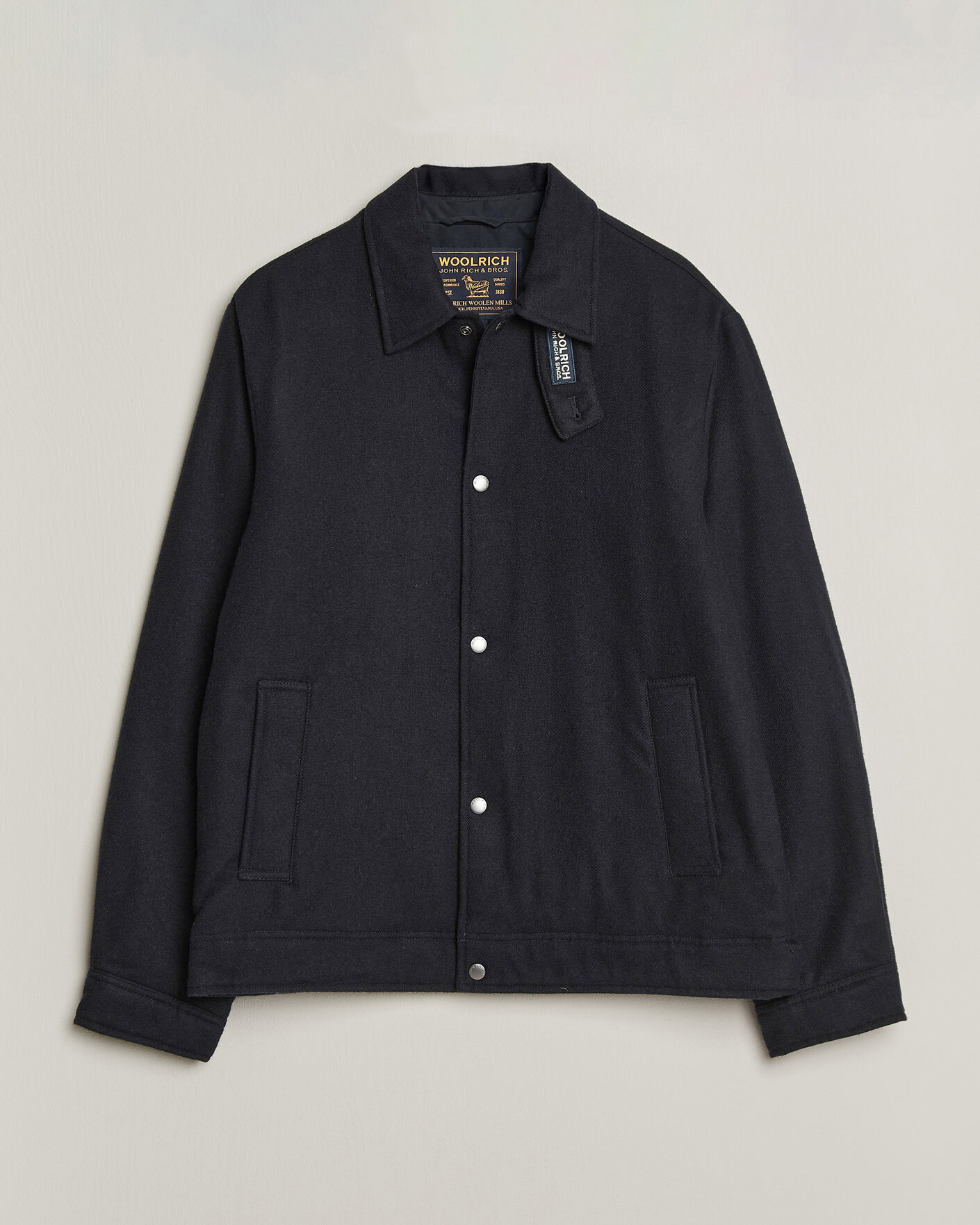 Men | Coats & Jackets | Woolrich | Wool Light Padded Keating Shirt Jacket Melton Blue