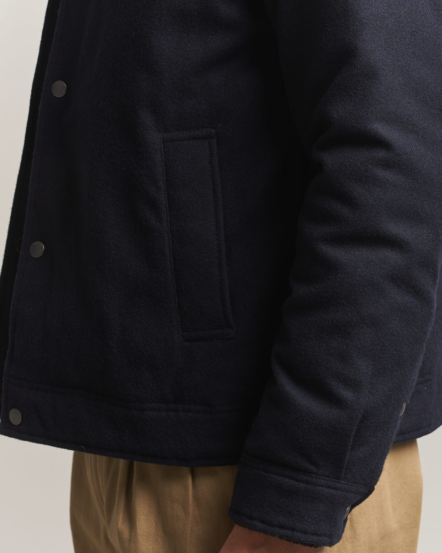 Men | Coats & Jackets | Woolrich | Wool Light Padded Keating Shirt Jacket Melton Blue