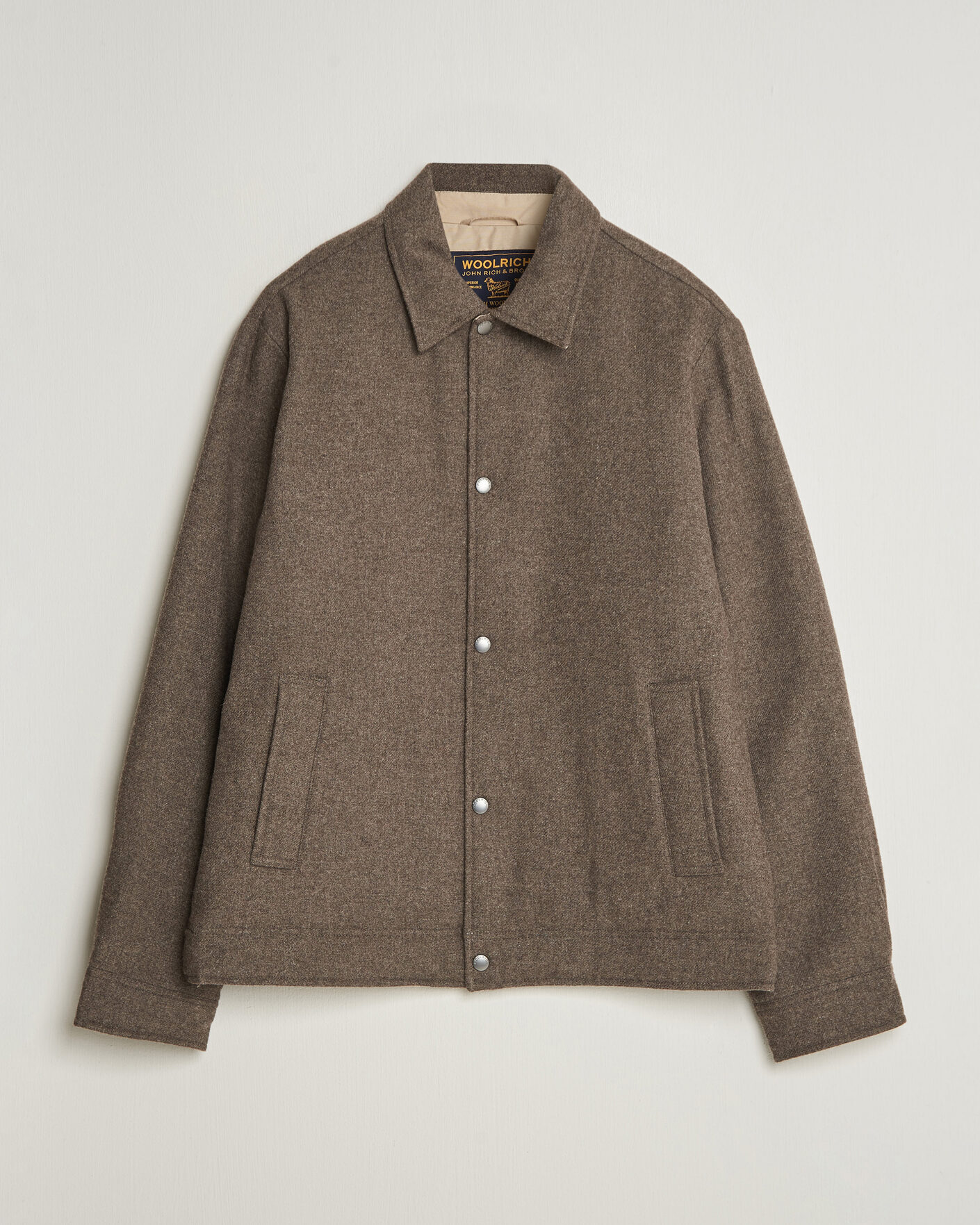 Men | Coats & Jackets | Woolrich | Wool Light Padded Keating Shirt Jacket Falcon